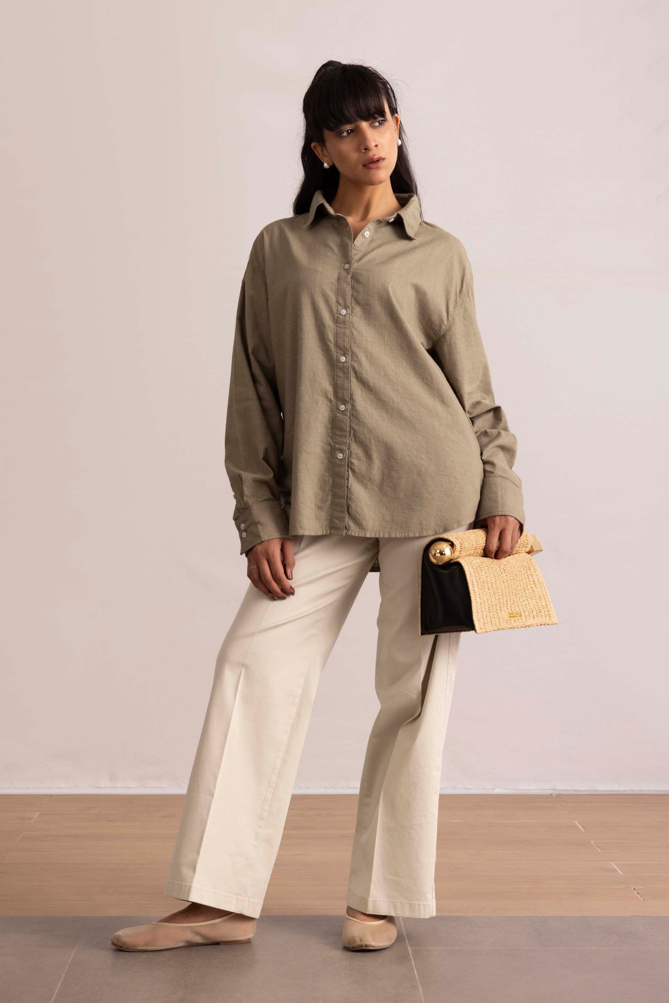Oversized Linen Button Up Shirt