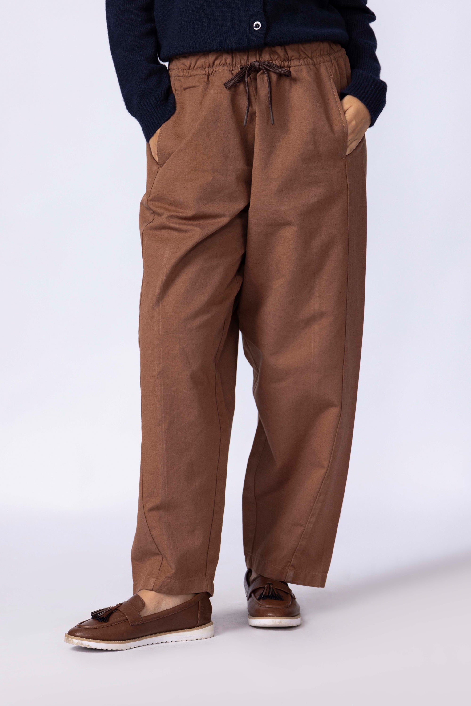 Barrel Fit Pants With Elasticated Waistband