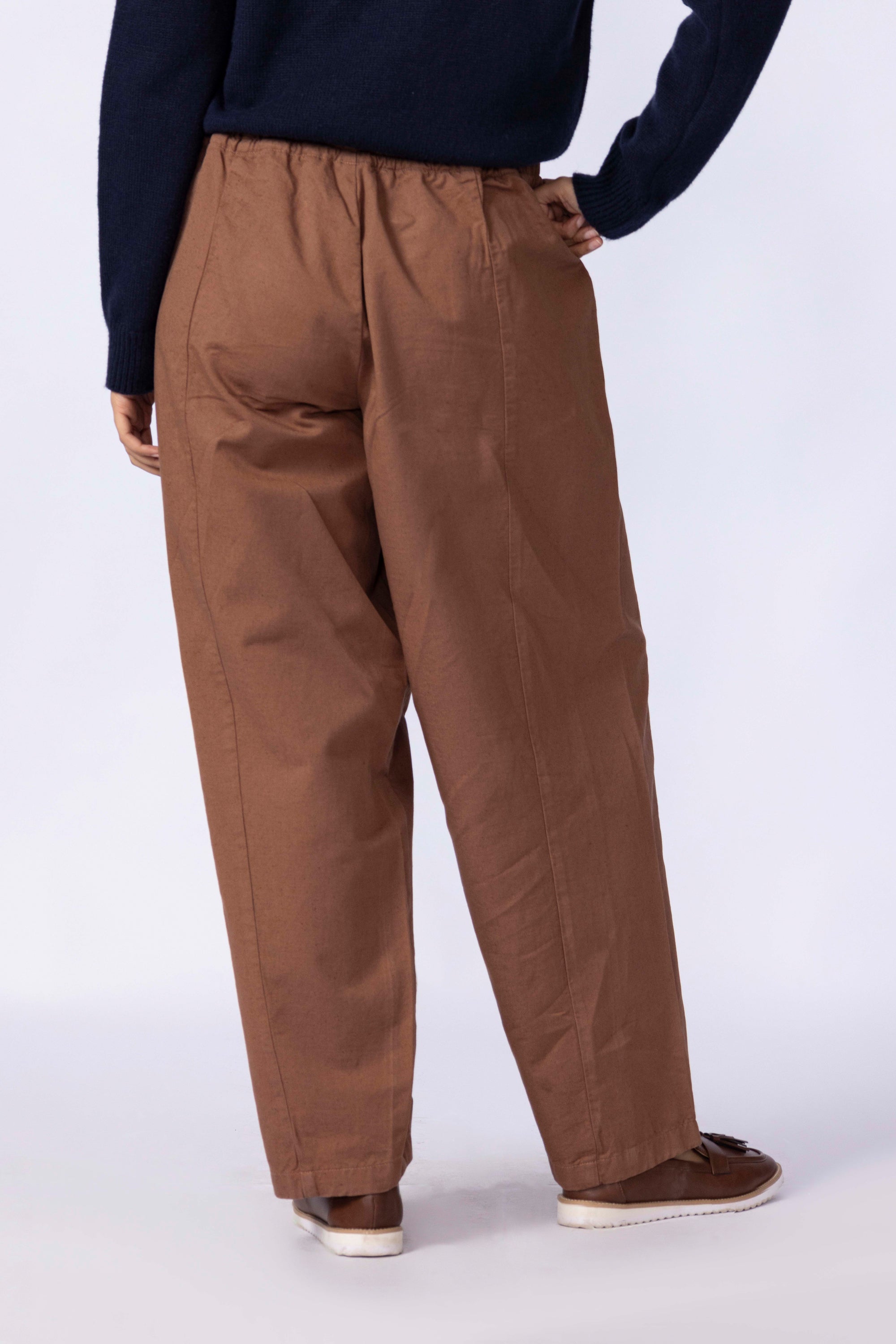 Barrel Fit Pants With Elasticated Waistband