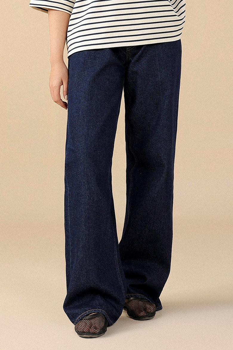 Creased Straight Fit Jeans