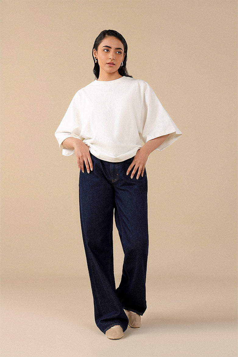 Creased Straight Fit Jeans