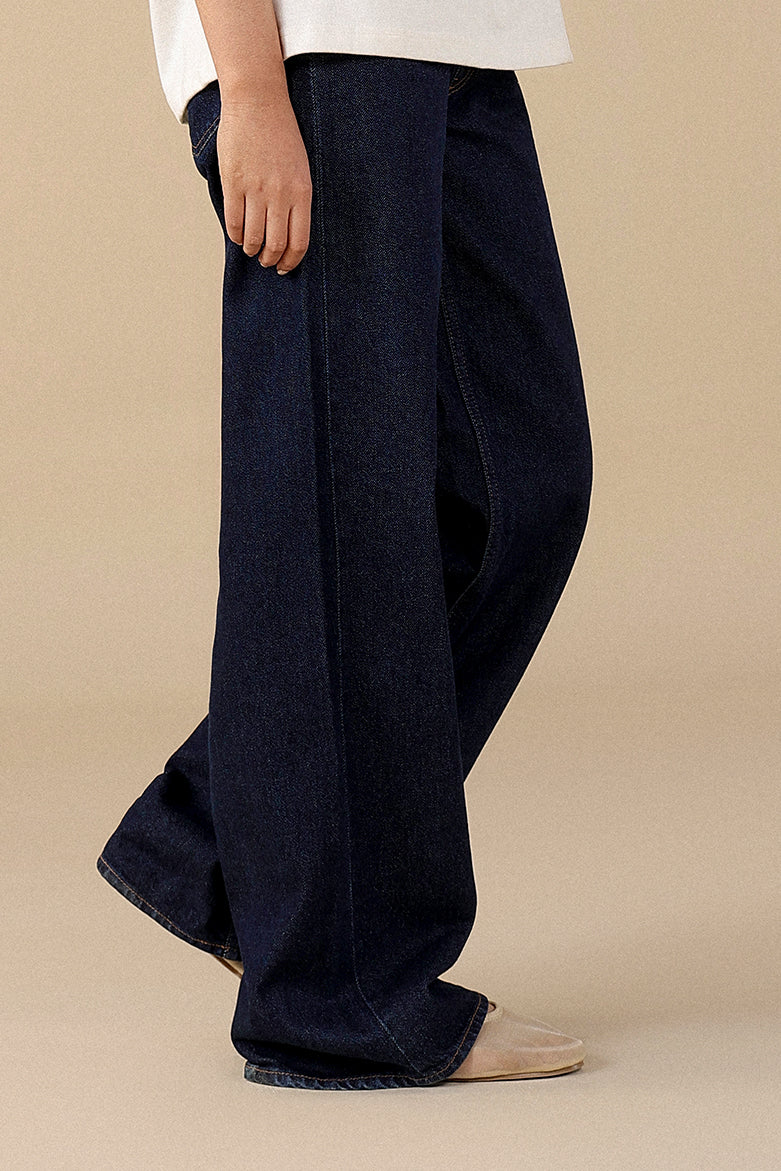 Creased Straight Fit Jeans