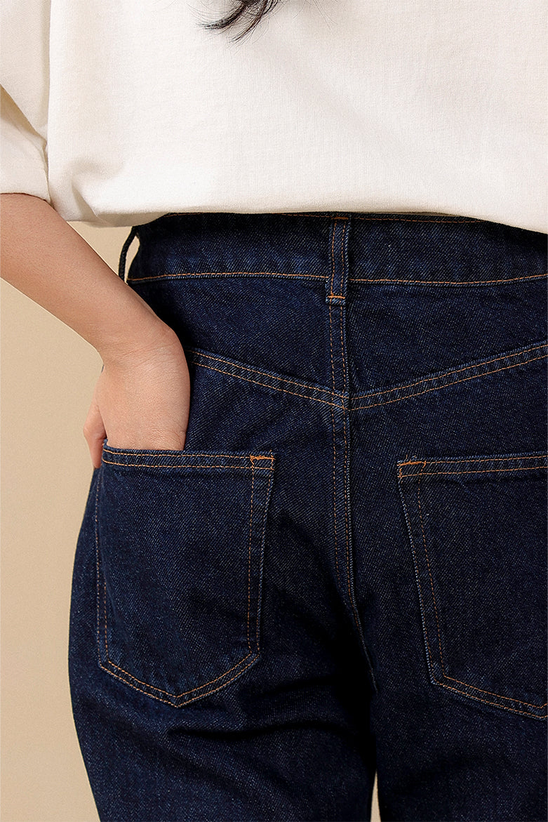 Creased Straight Fit Jeans