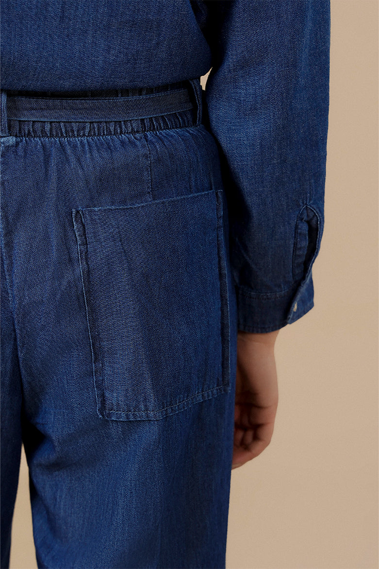 Wide Leg Belted Trousers
