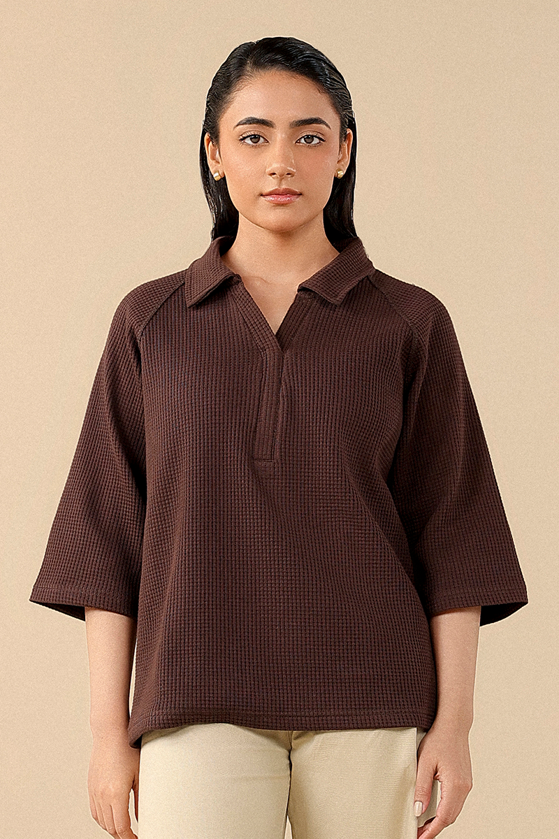Texture Knit Polo Shirt