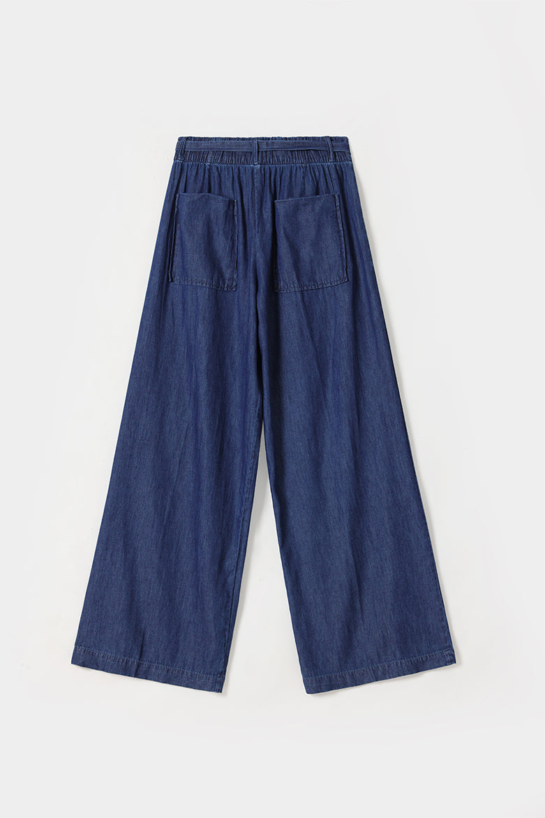 Wide Leg Belted Trousers