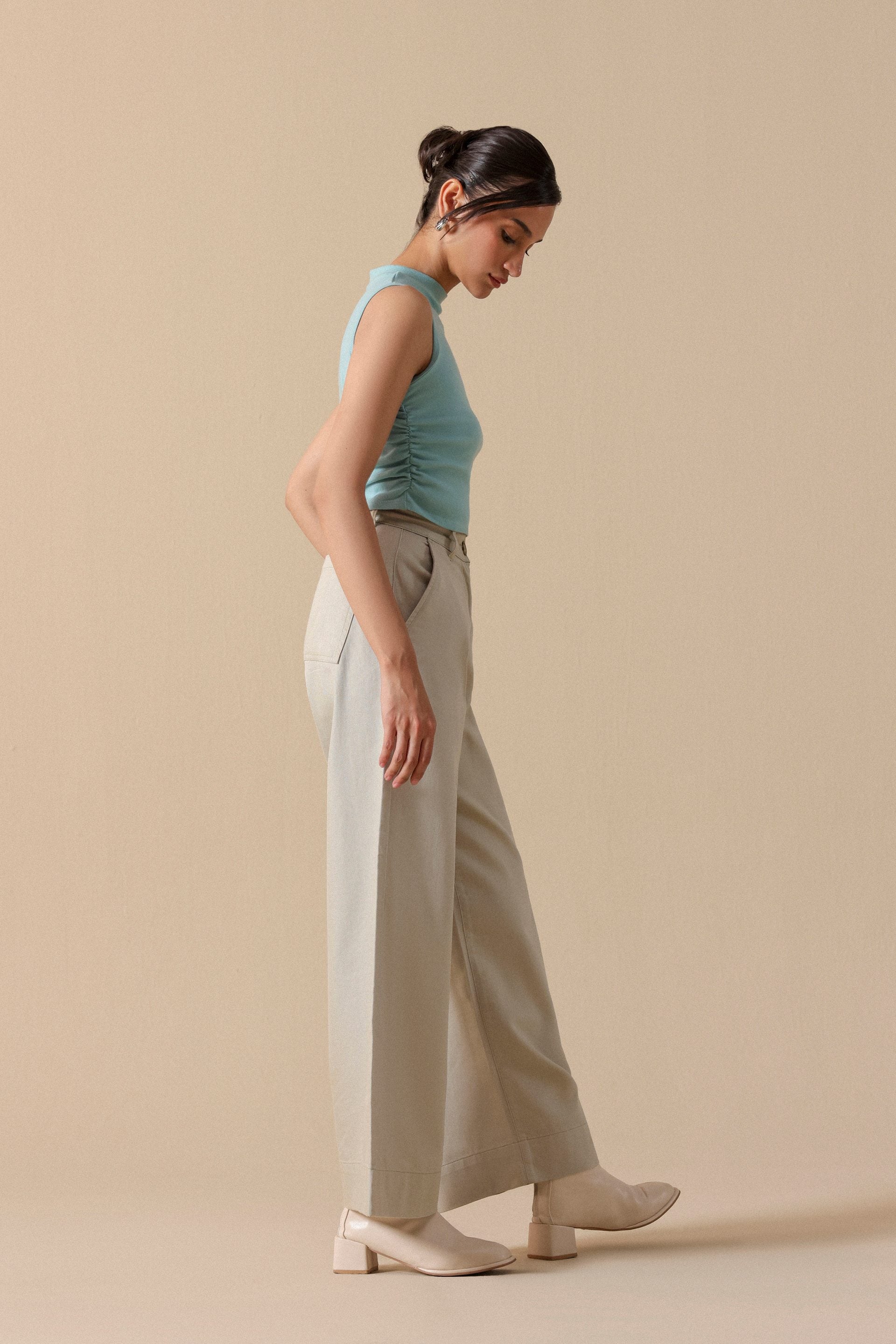 Ruched Tank Top - Miles #Color_Aqua