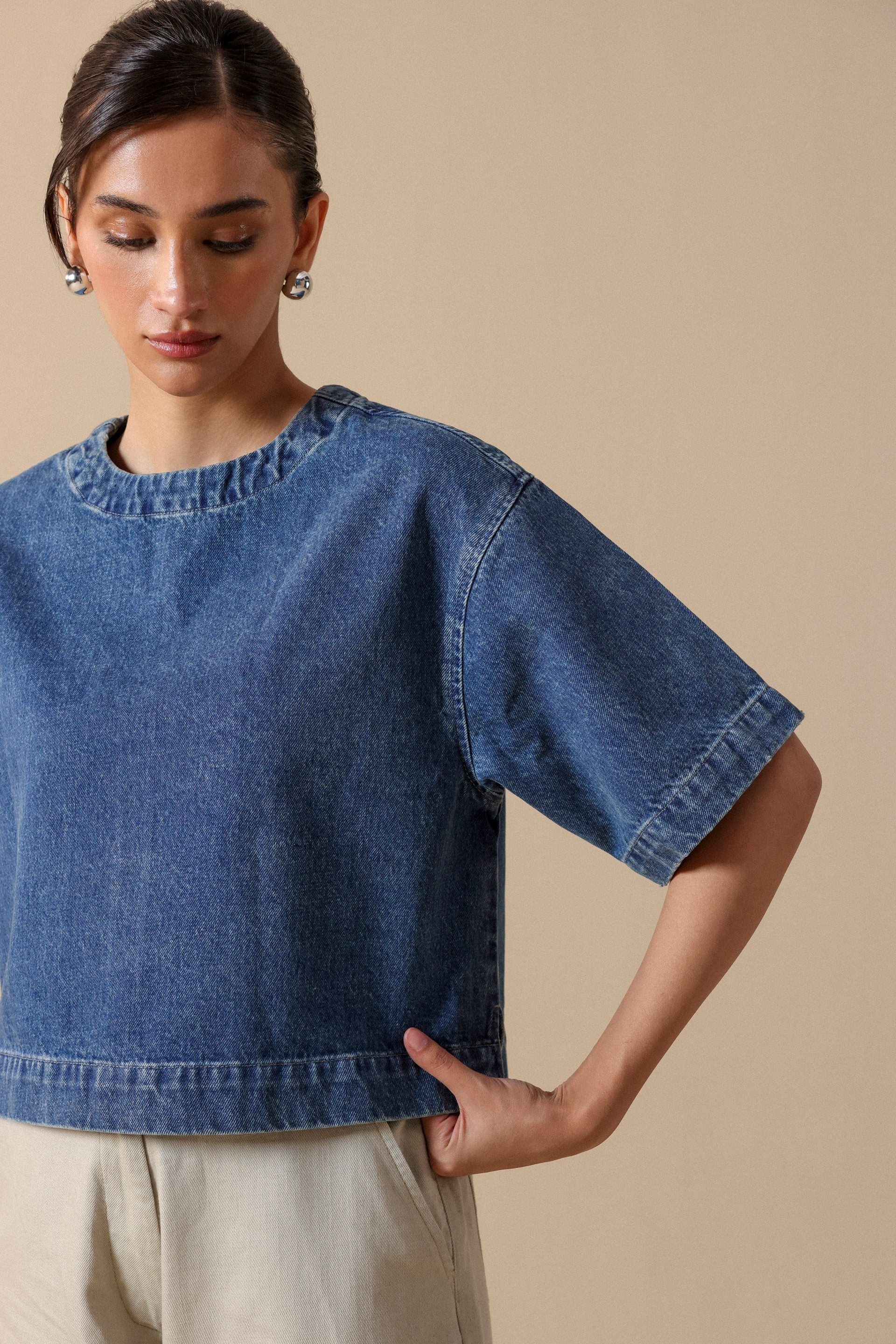 Denim Boxy Fit Shirt - Miles