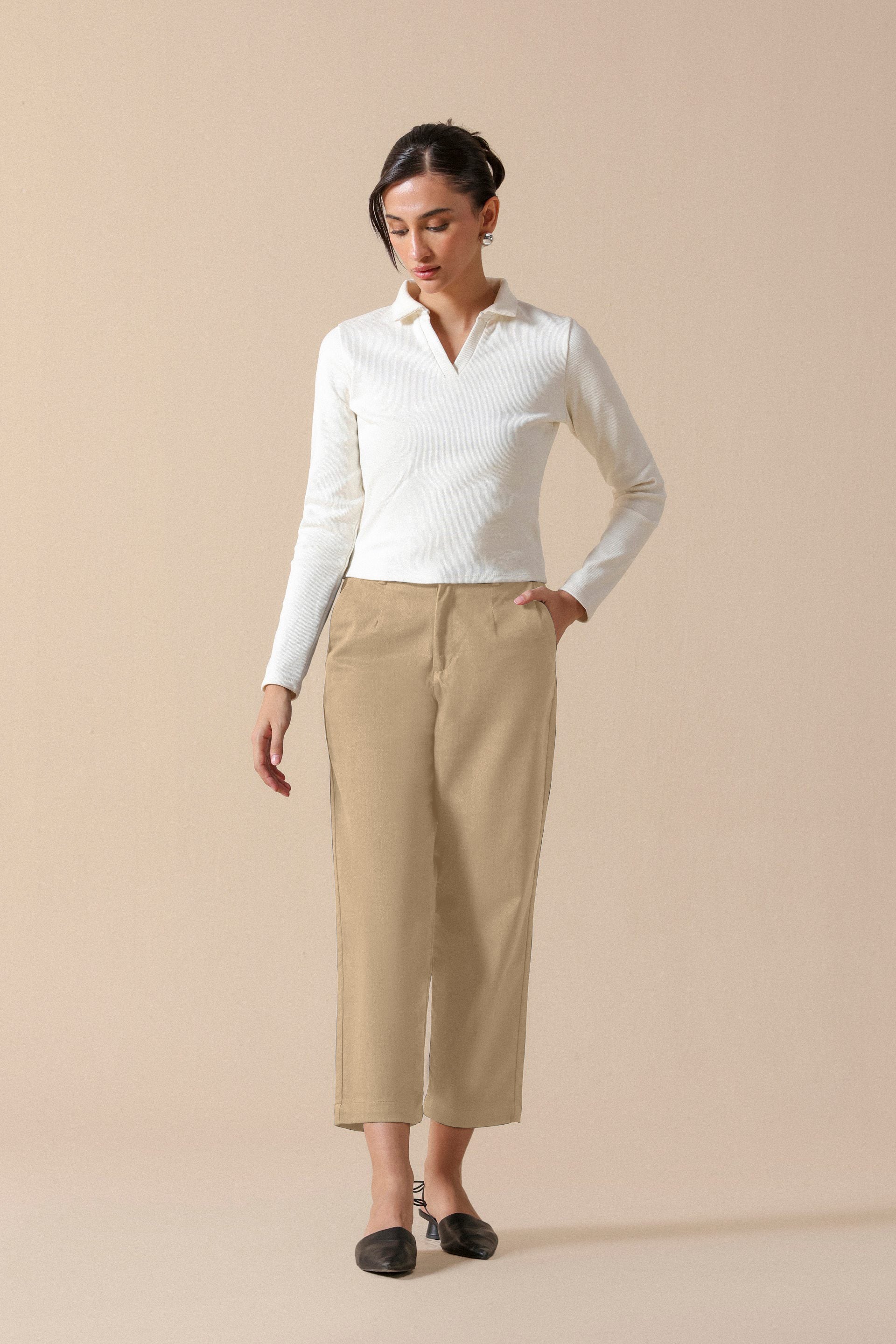 Ultra-Soft Cropped Chinos - Miles #Color_Beige