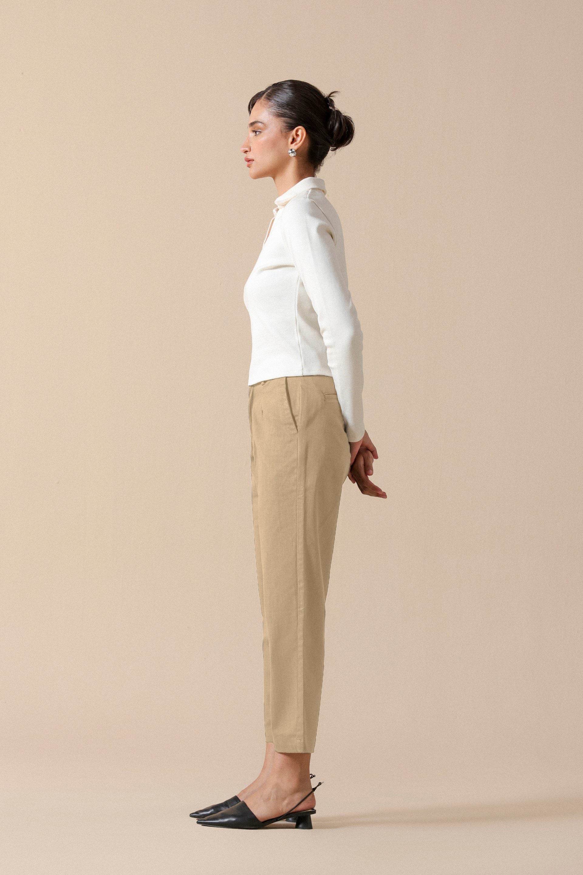 Ultra-Soft Cropped Chinos - Miles #Color_Beige