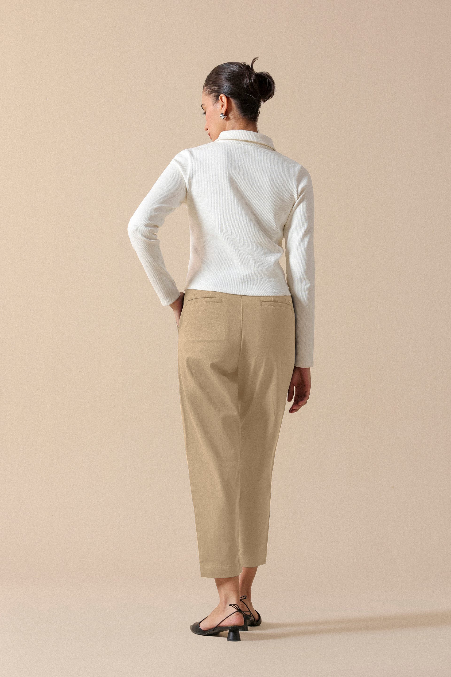 Ultra-Soft Cropped Chinos - Miles #Color_Beige