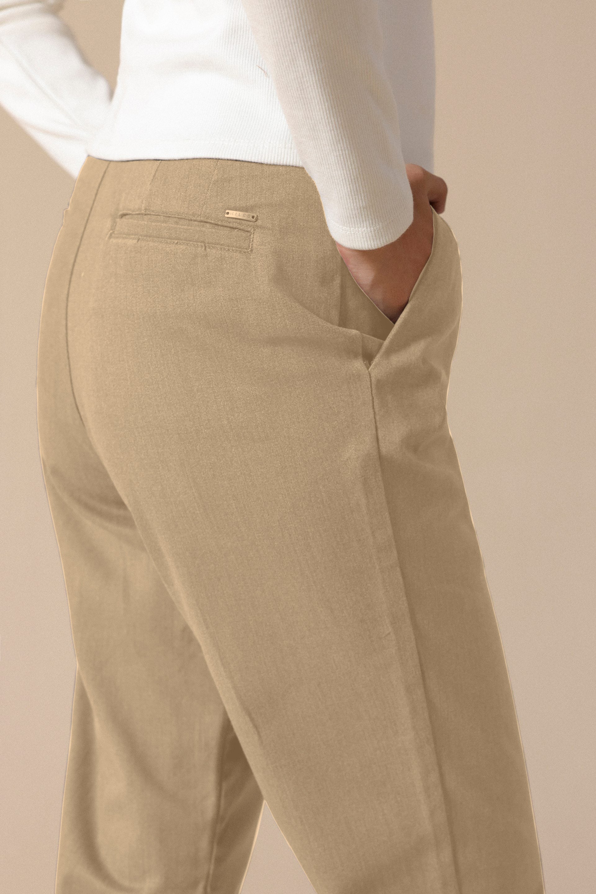 Ultra-Soft Cropped Chinos - Miles #Color_Beige