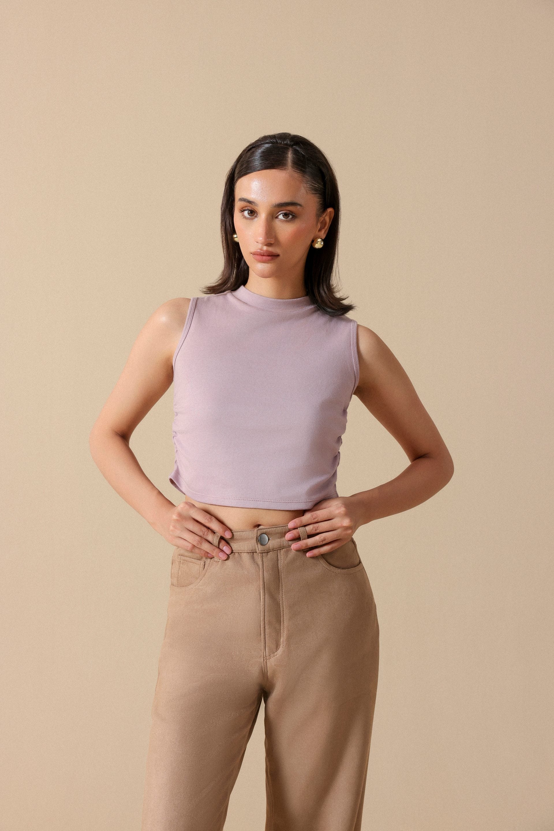 Ruched Tank Top - Miles #Color_Lilac