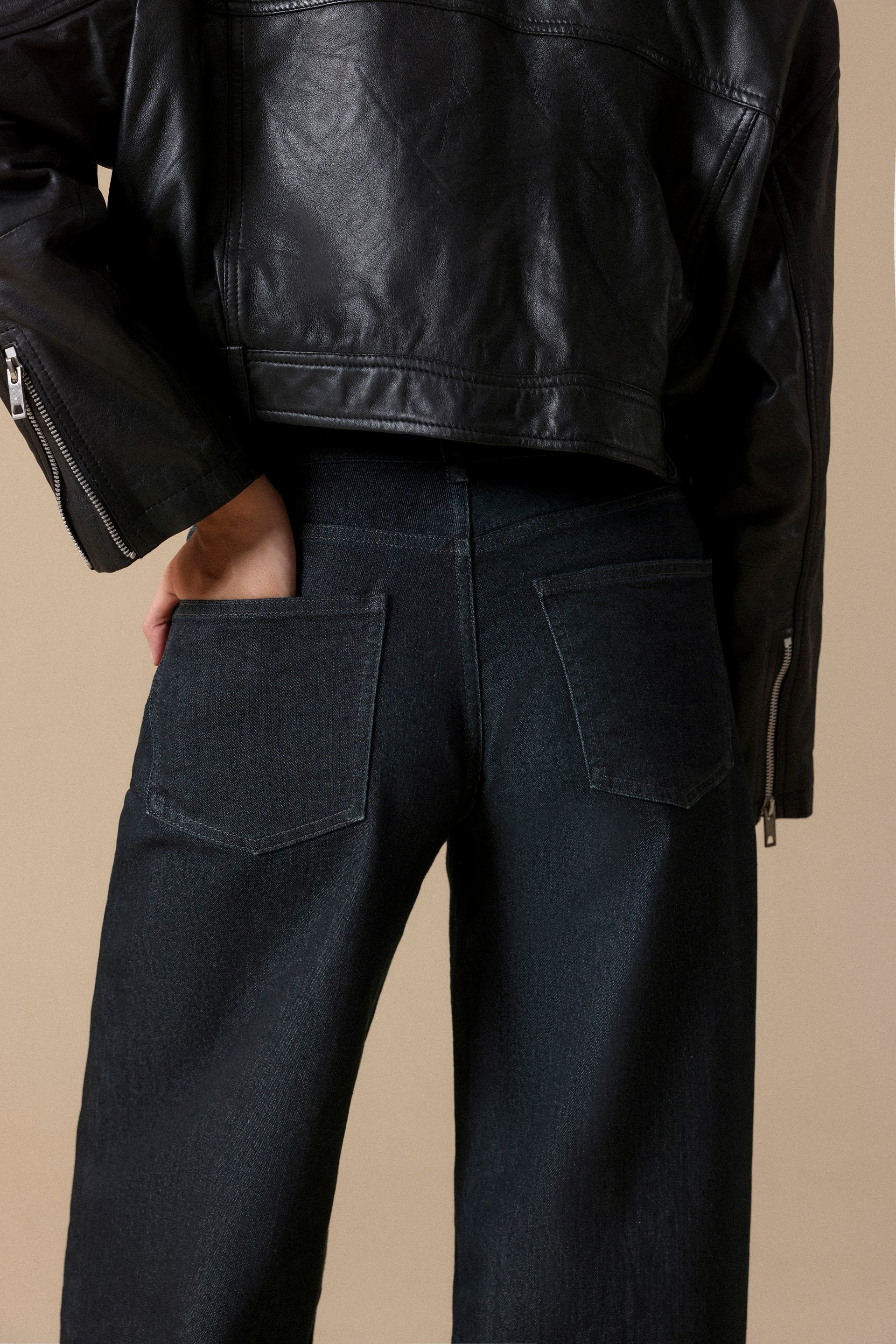 Faux Leather Trucker Jacket - Miles