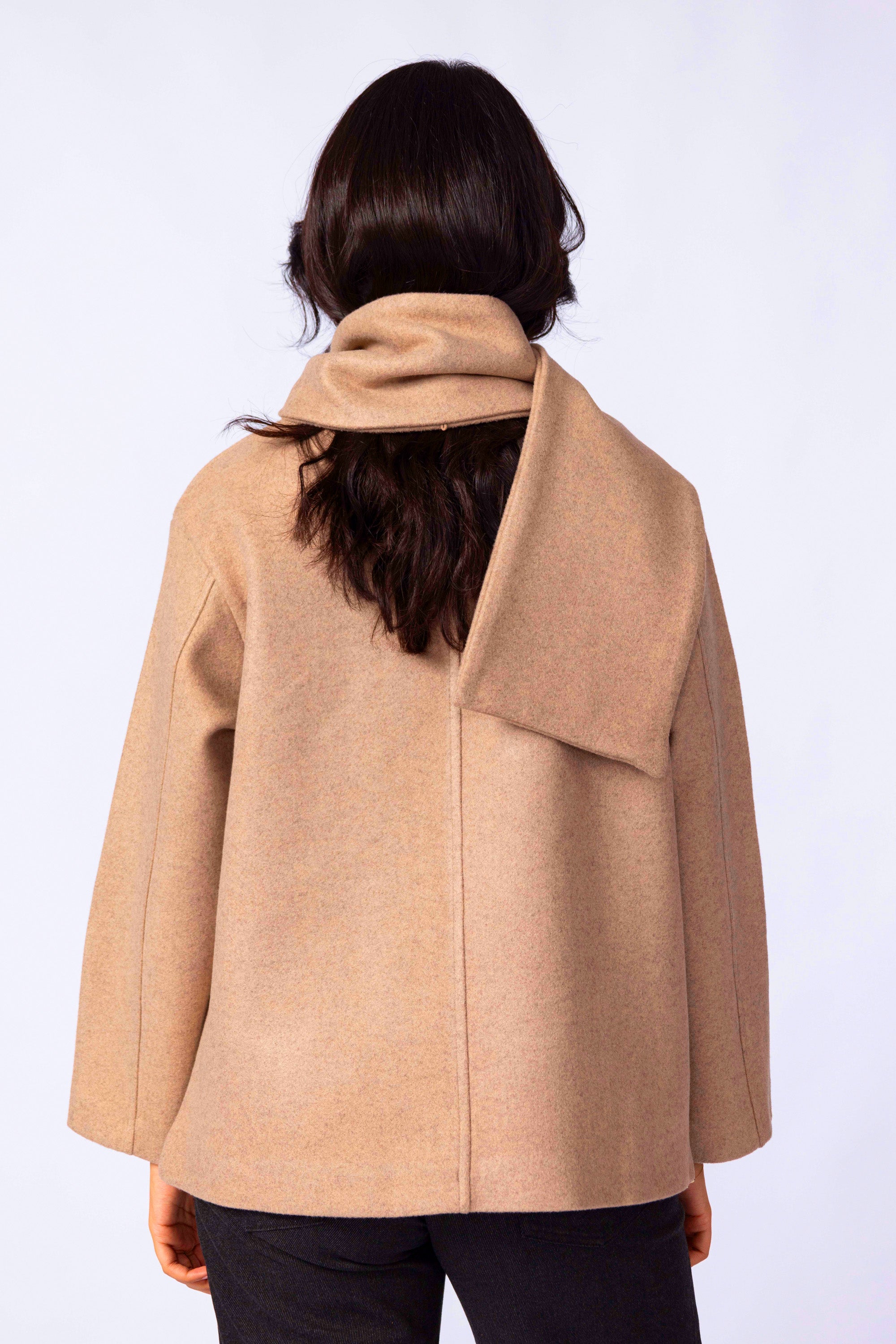 Wool Coat With Scarf