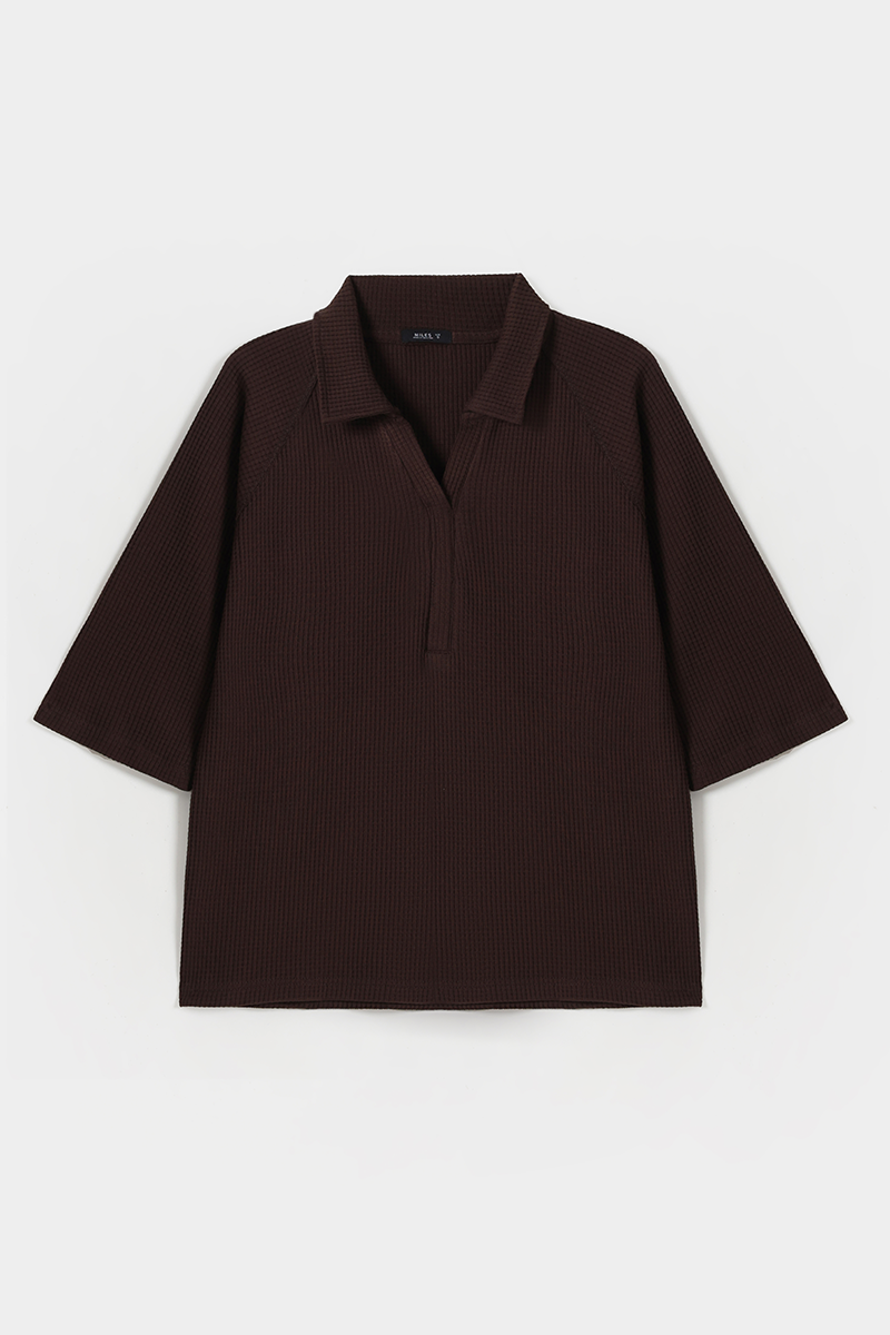 Texture Knit Polo Shirt