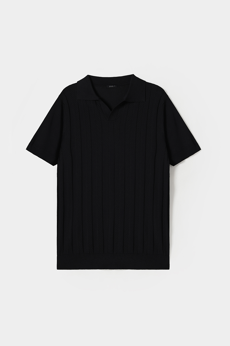 Texture Knit Polo Shirt