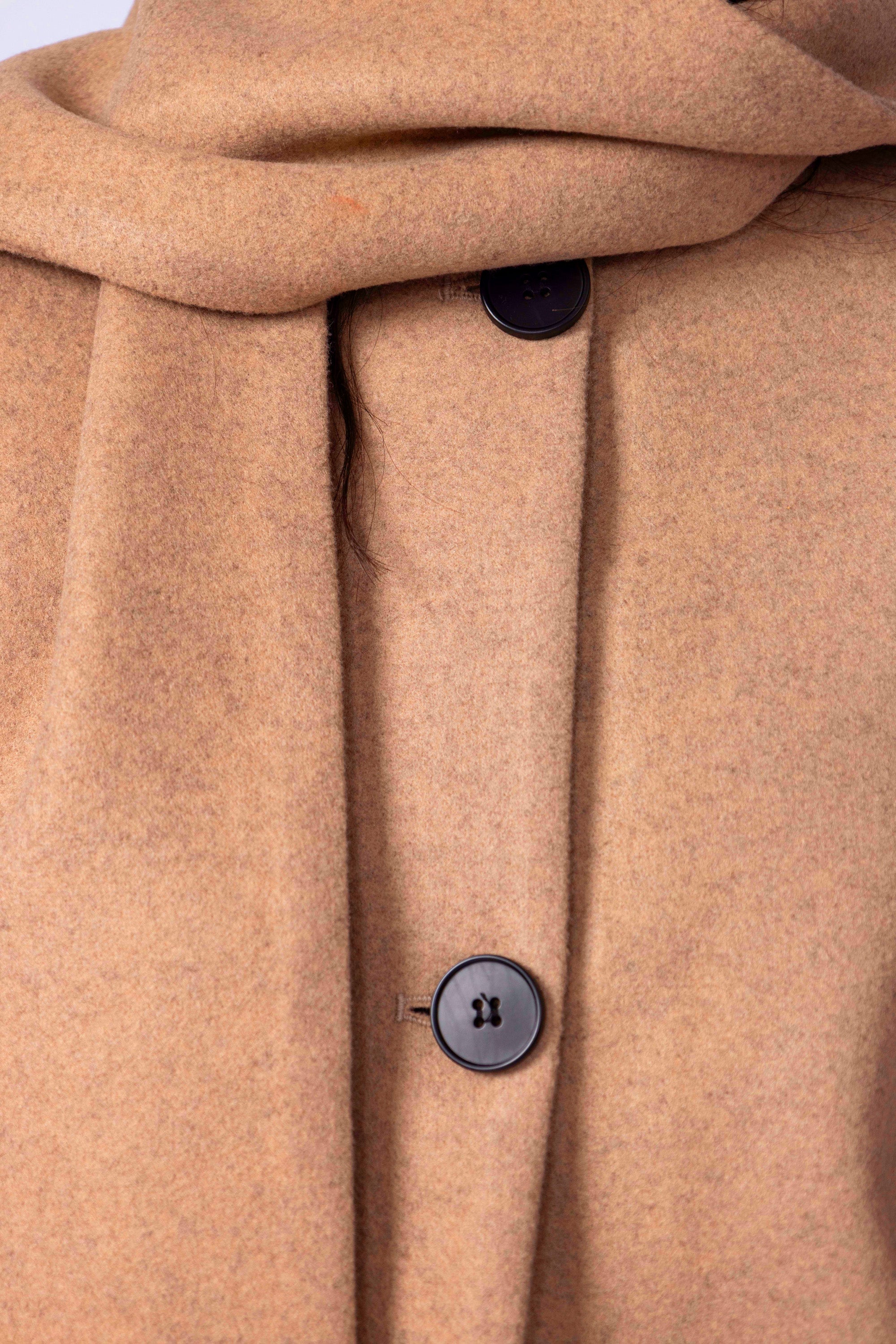 Wool Coat With Scarf