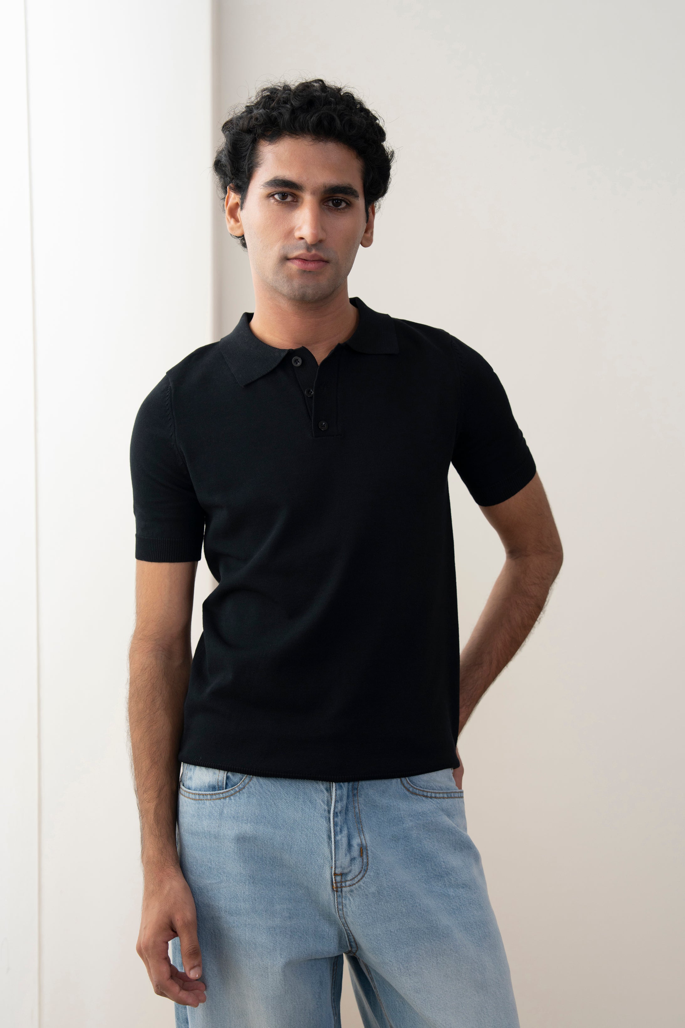 Fine Knit Polo Shirt