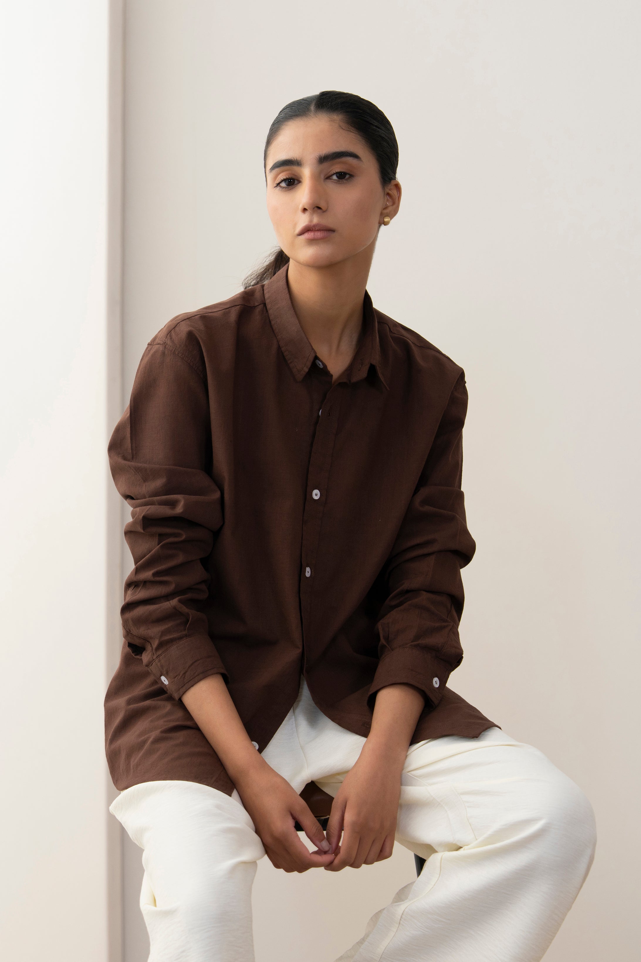 Cocoa Drape Shirt