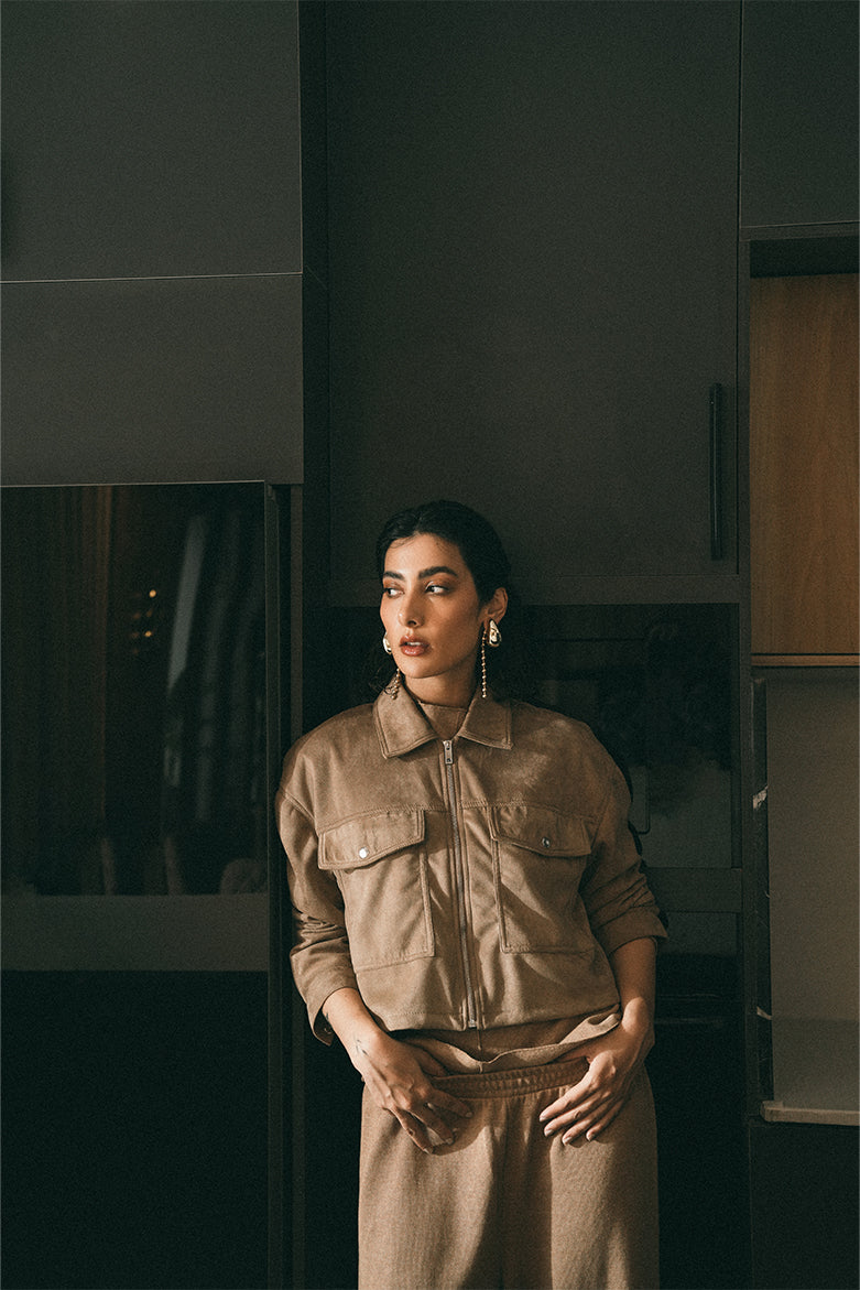 Faux Suede Short Jacket