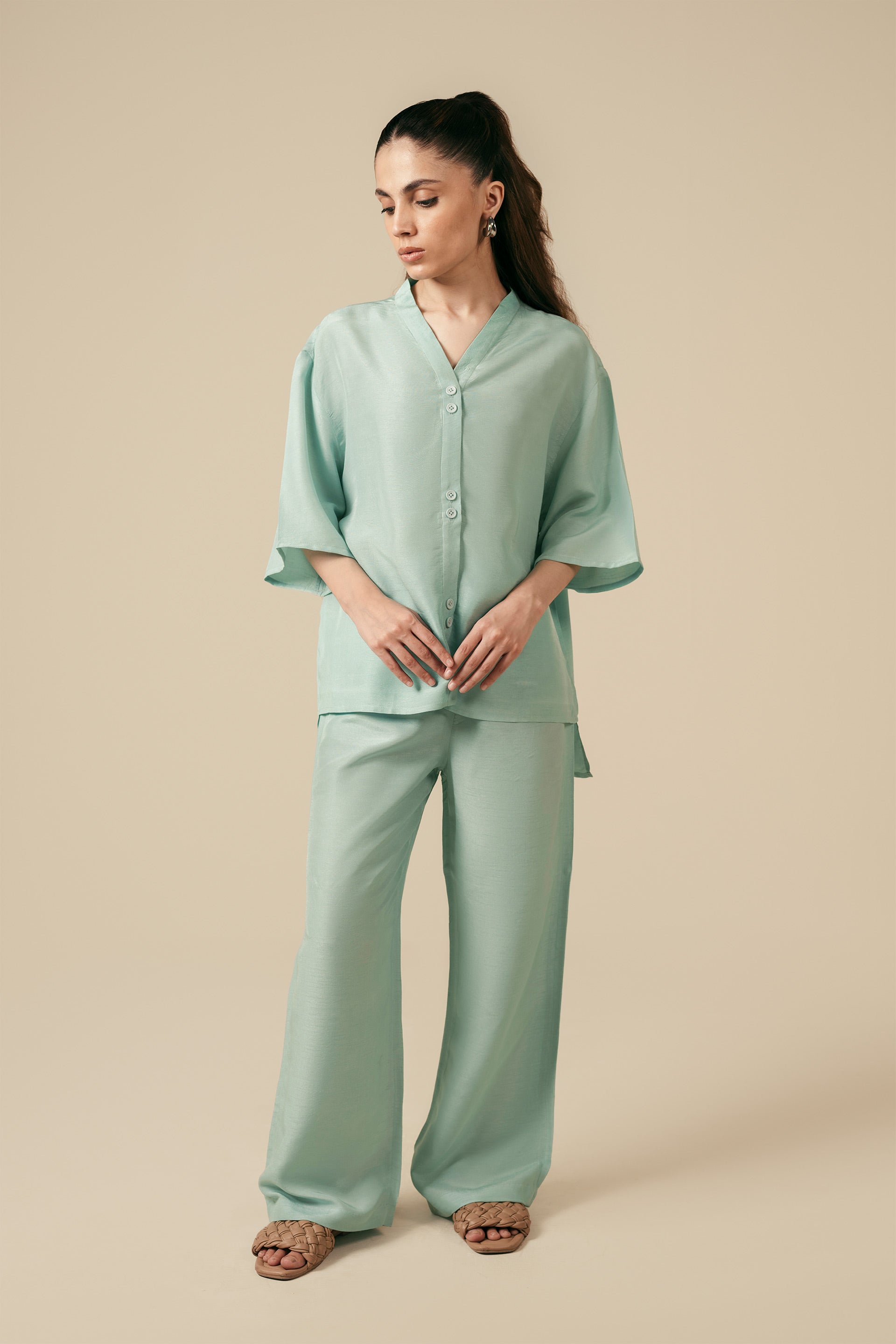 Flowy Co-ord Set - Miles #Color_Aqua