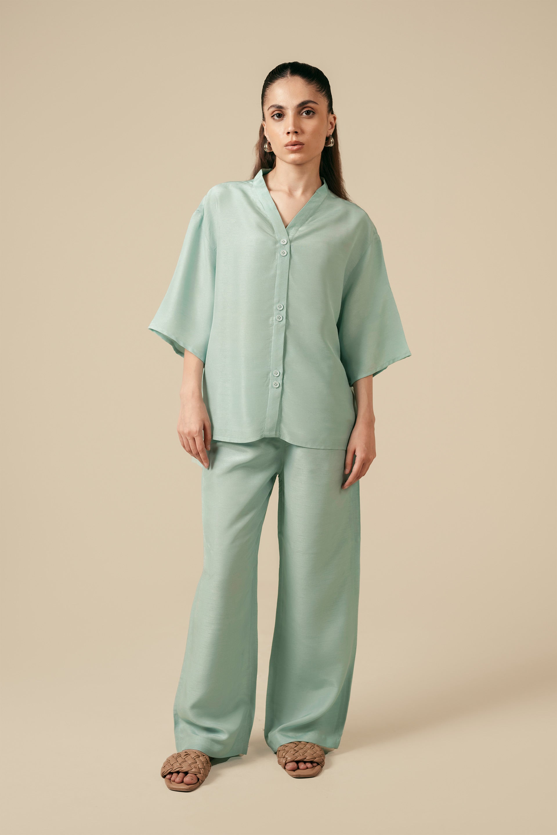 Flowy Co-ord Set - Miles #Color_Aqua