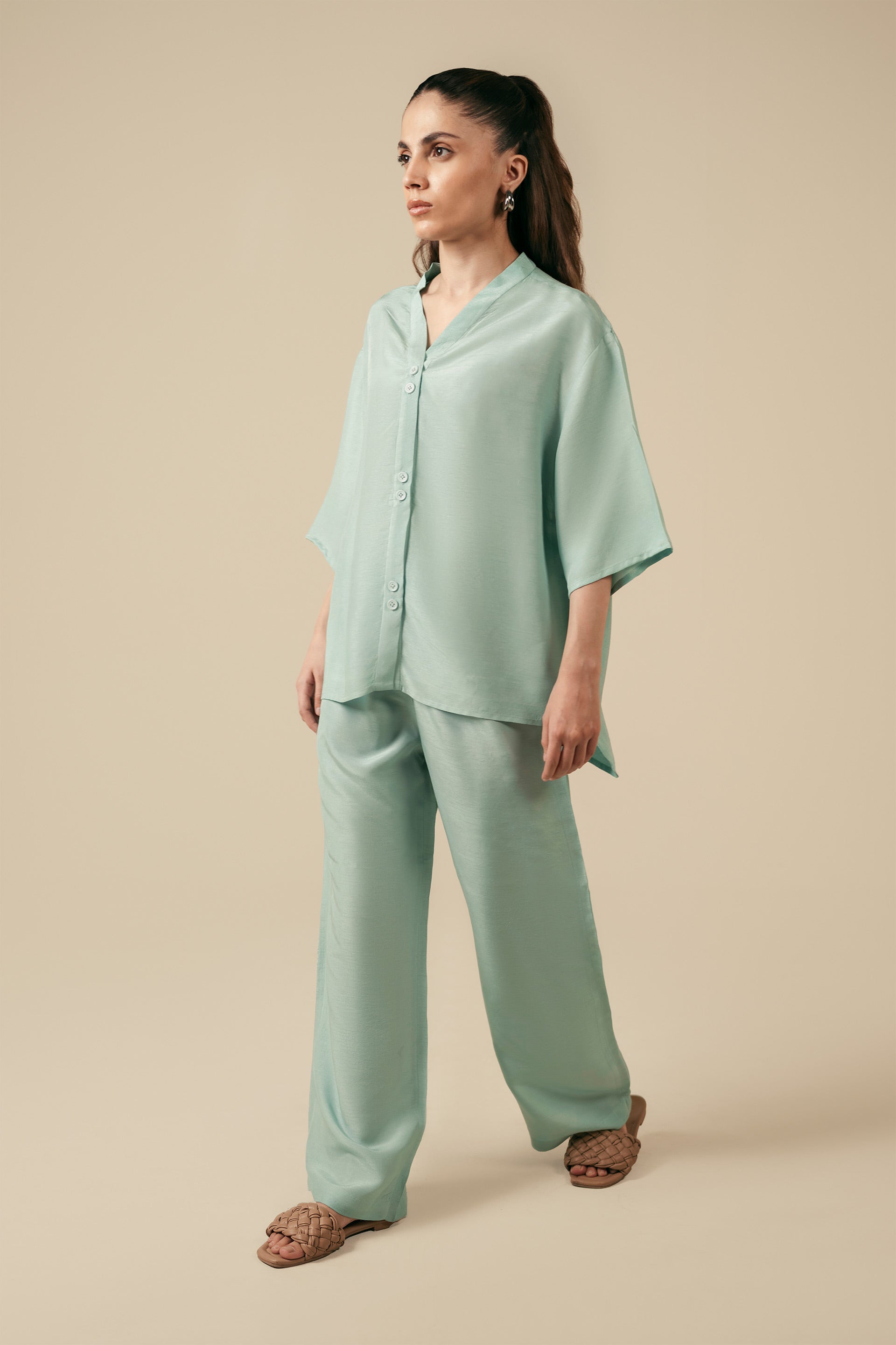 Flowy Co-ord Set - Miles #Color_Aqua