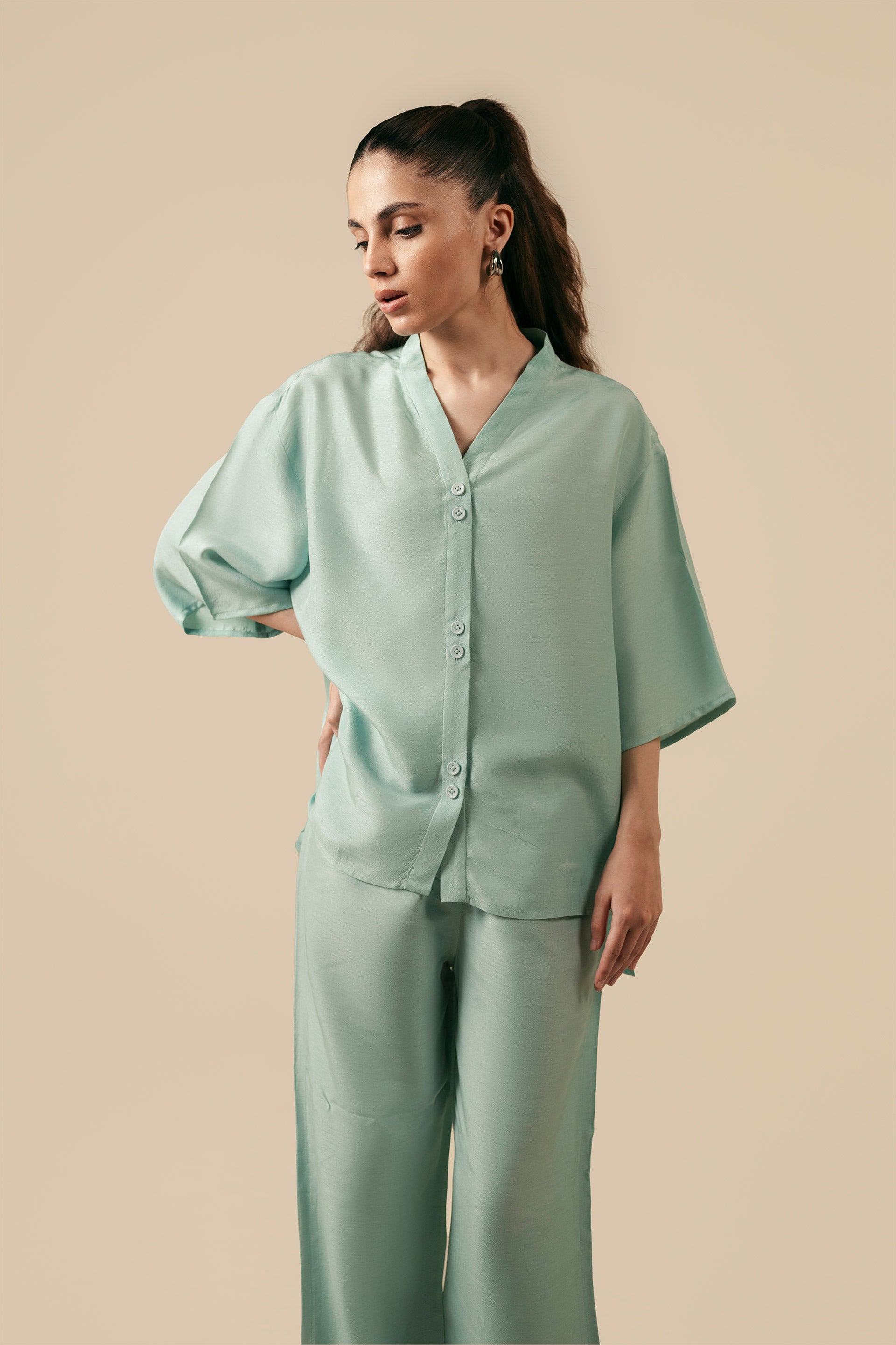 Flowy Co-ord Set - Miles #Color_Aqua