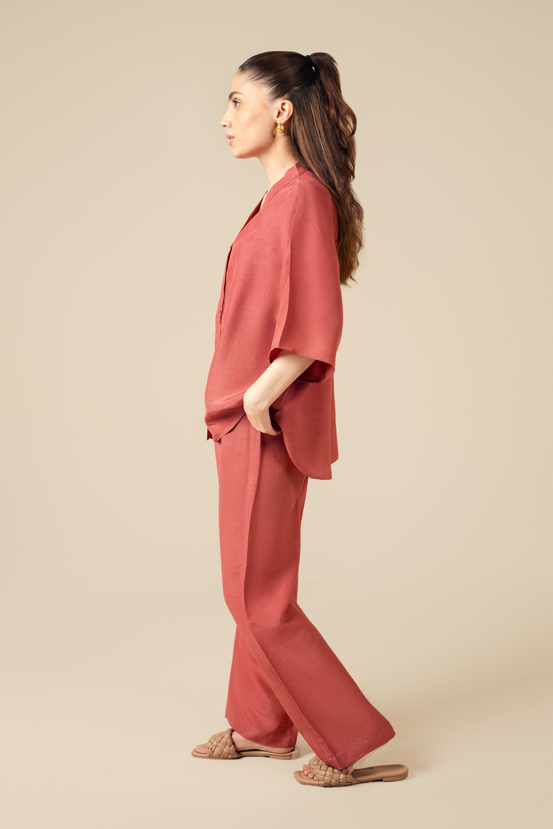 Flowy Co-ord Set - Miles #Color_Wine