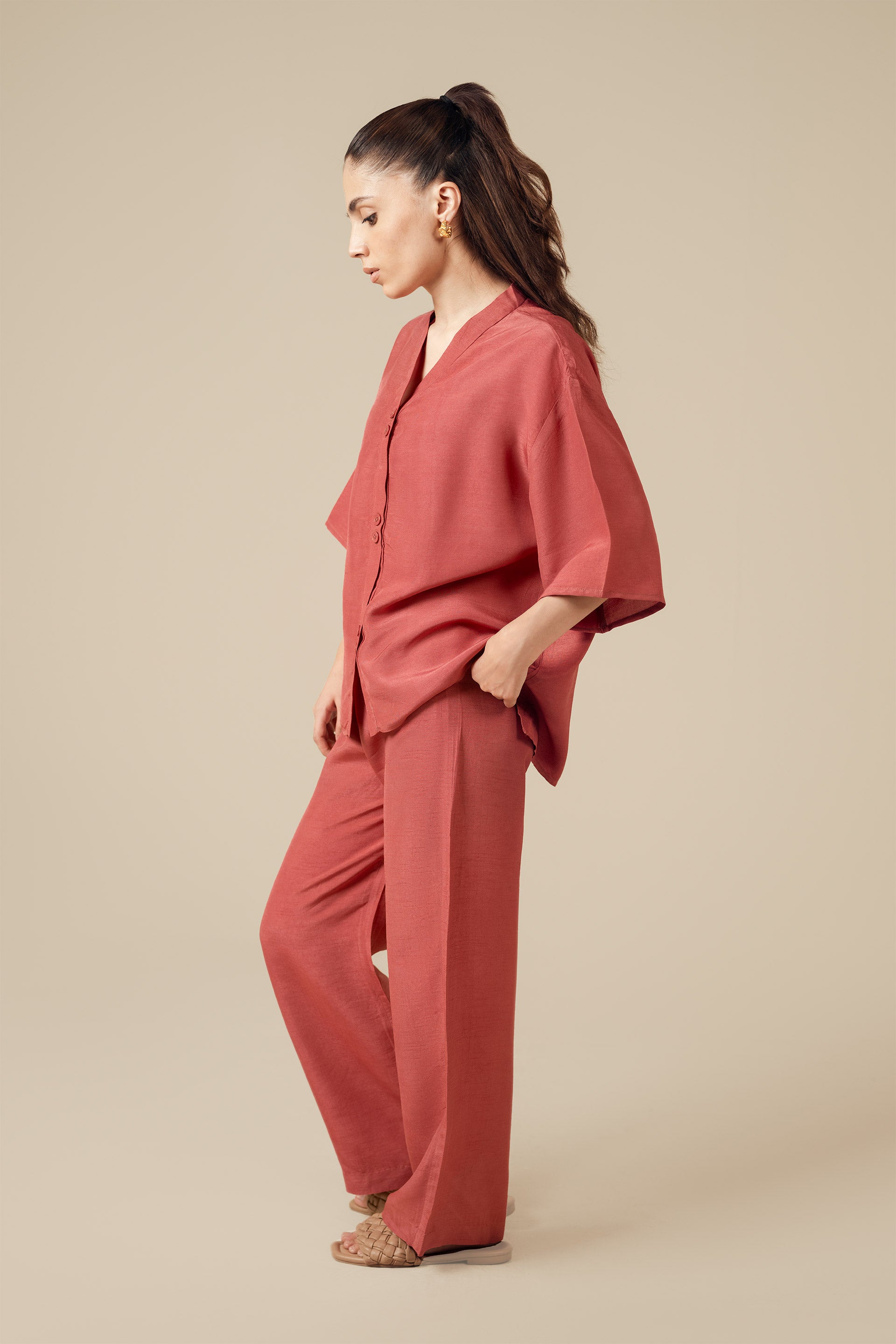 Flowy Co-ord Set - Miles #Color_Wine