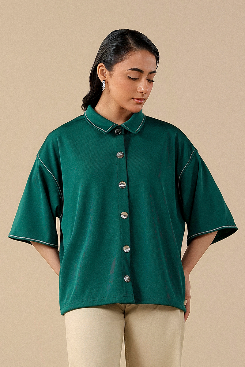 Polo Shirts For Women In Pakistan #Color_Emerald Green