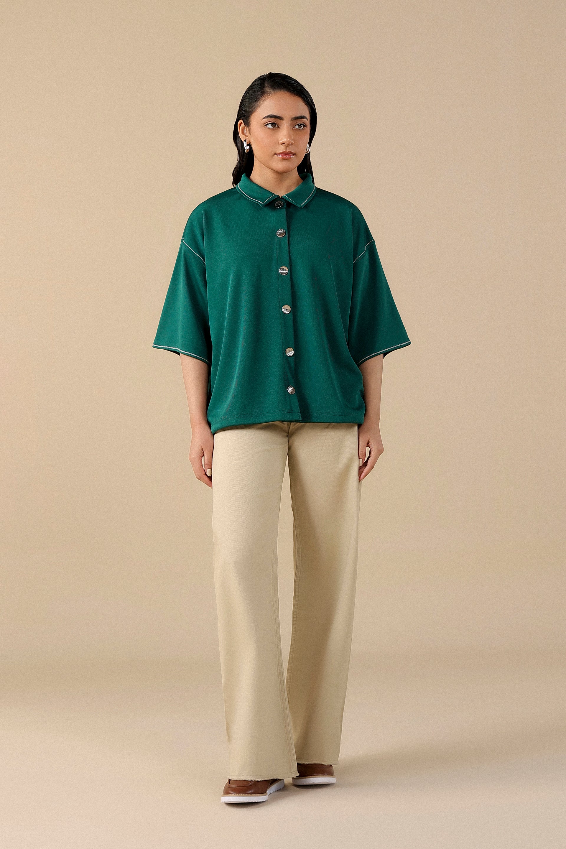 Polo Shirts For Women In Pakistan #Color_Emerald Green