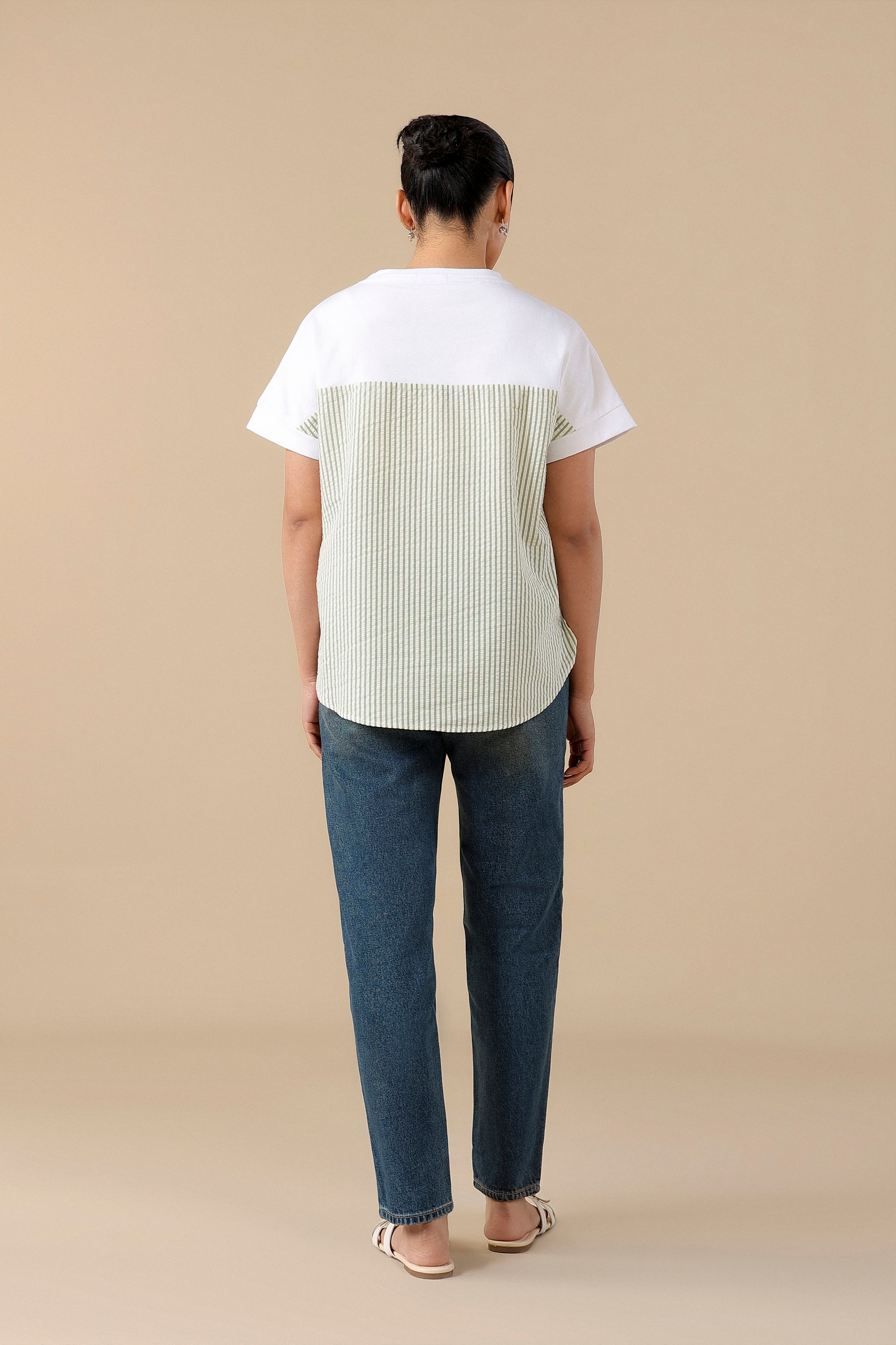 High-Waist Dark Blue Mom Jeans #Color_Bluestone