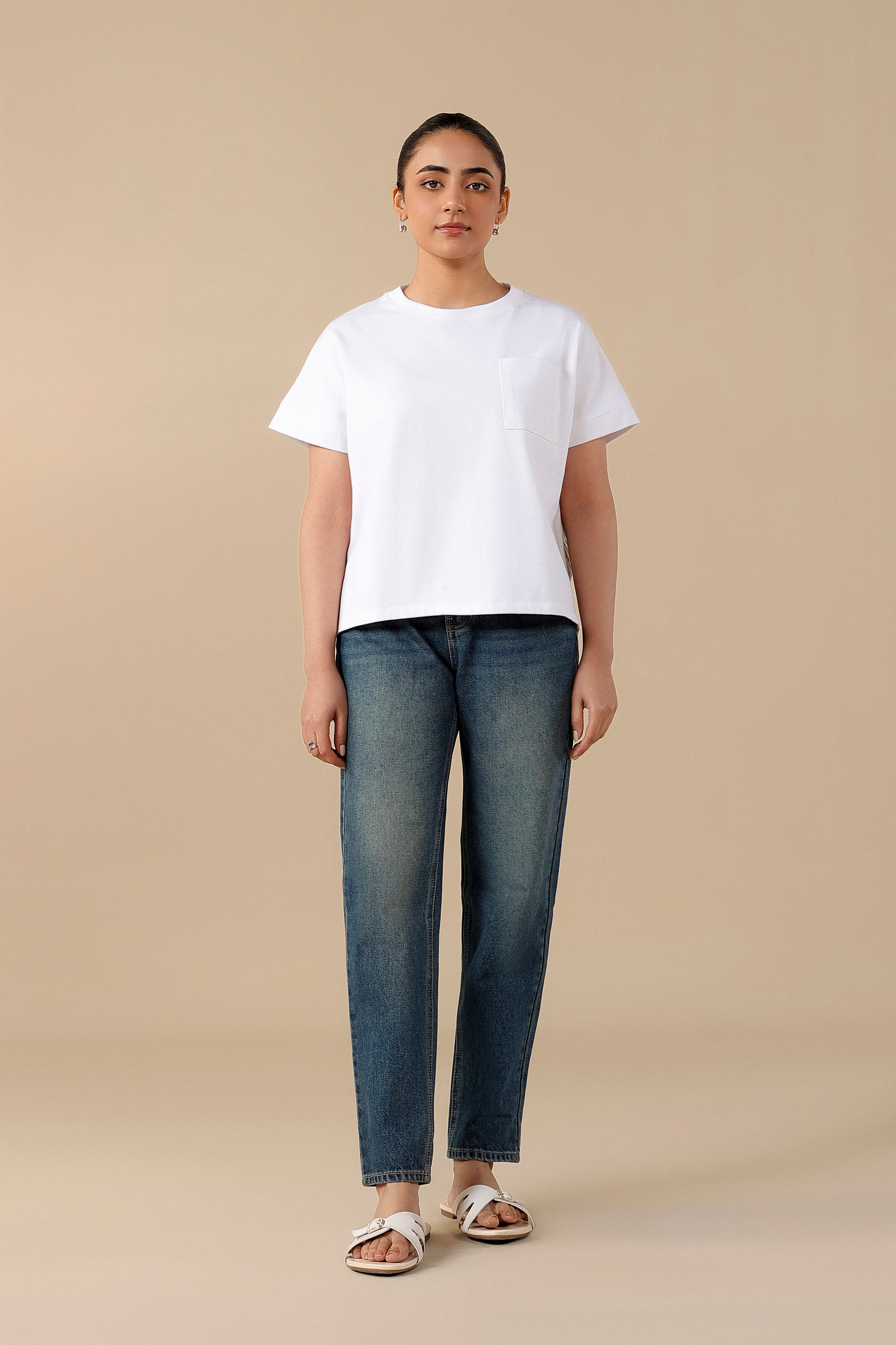 High-Waist Dark Bluestone Mom Jeans #Color_Bluestone