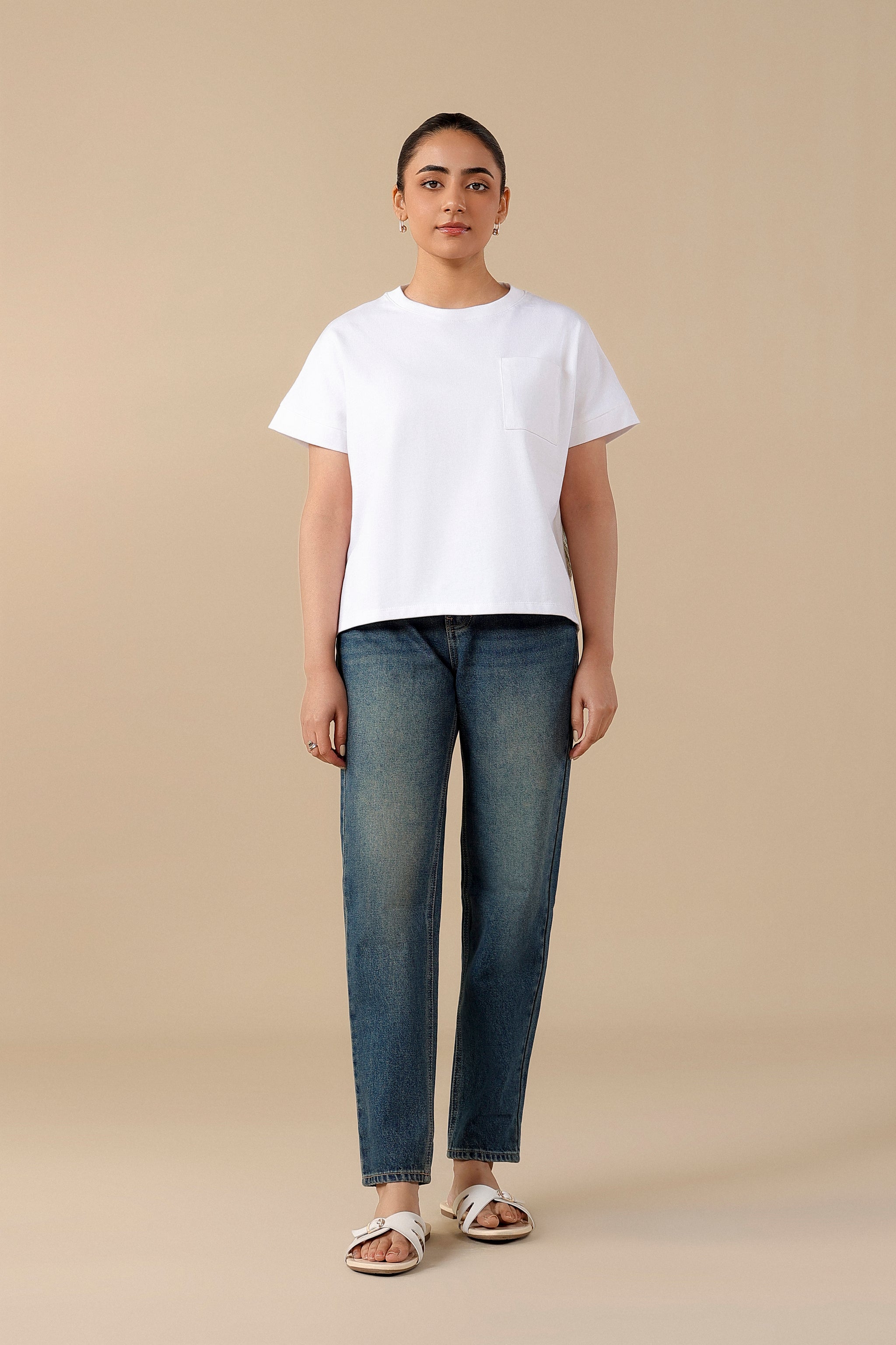 High Waisted Ankle-Length Mom Denim Jeans