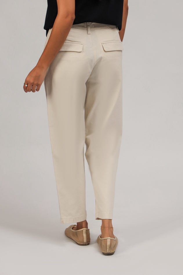 Pleated Pants For women #Color_Ecru