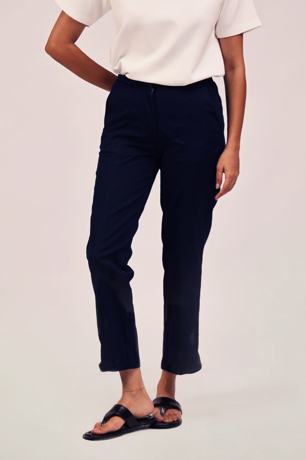 pants for women #Color_Navy Blue