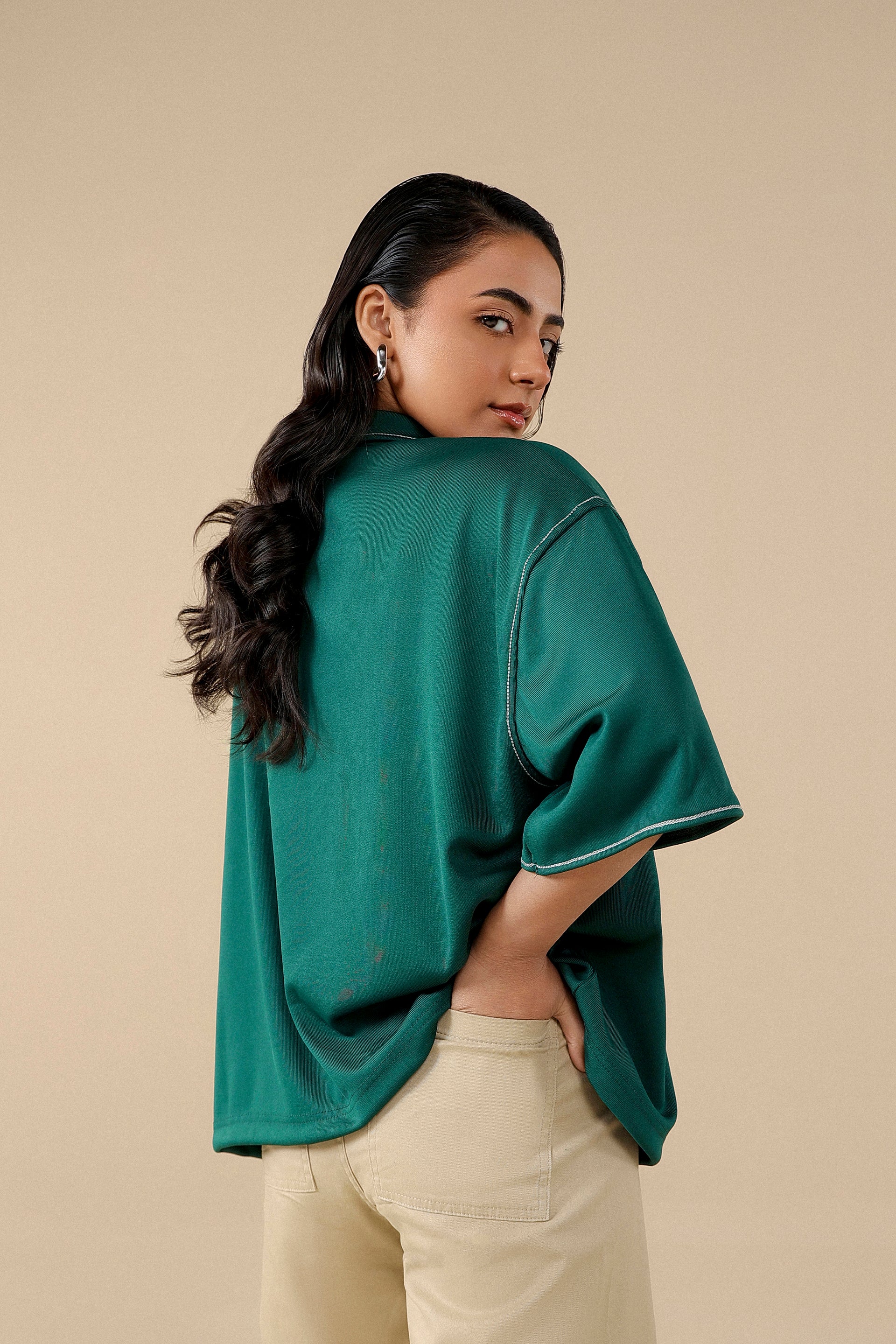 Green Polo Shirts For Women #Color_Emerald Green