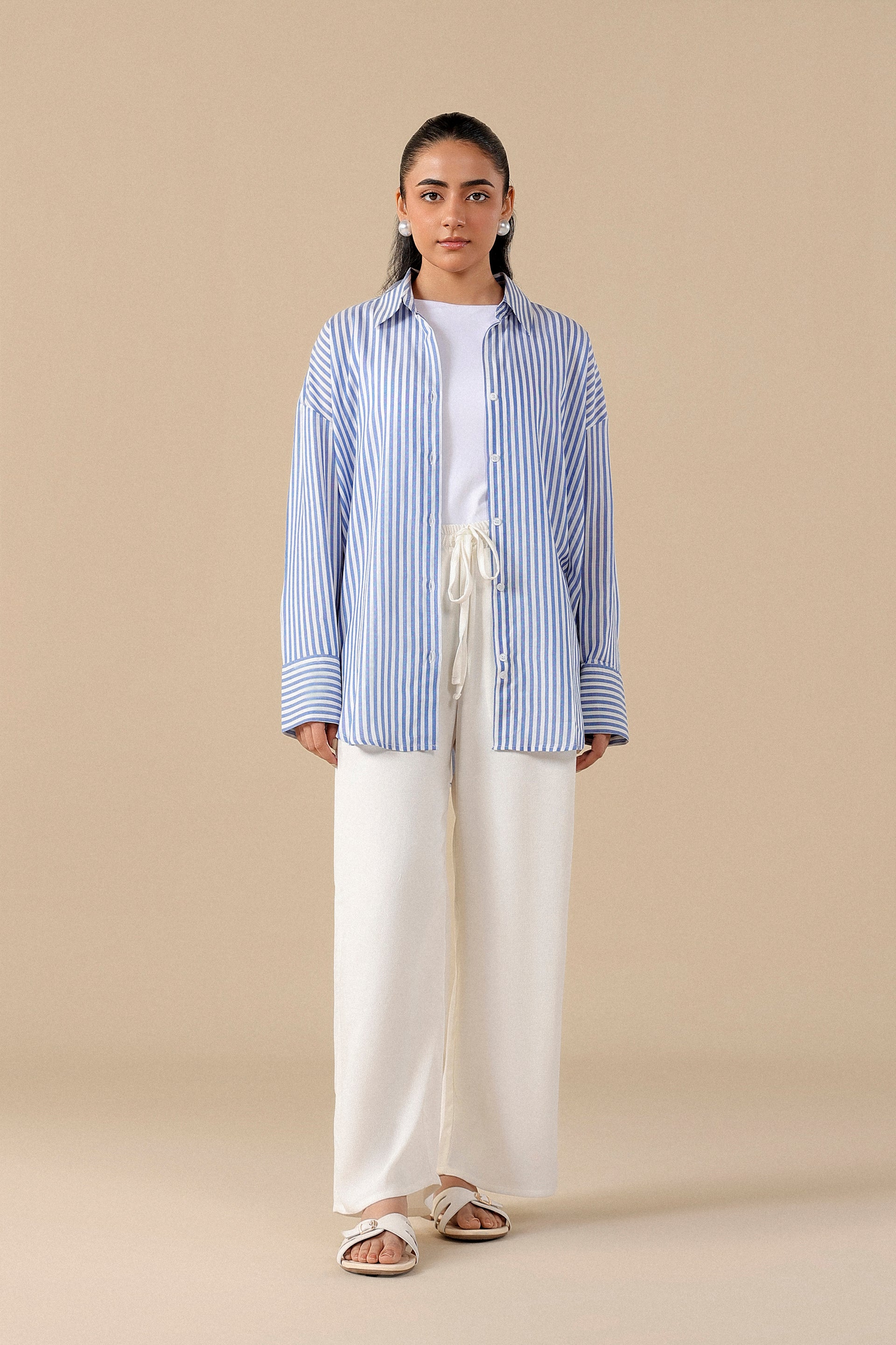 Striped Poplin Shirt for women