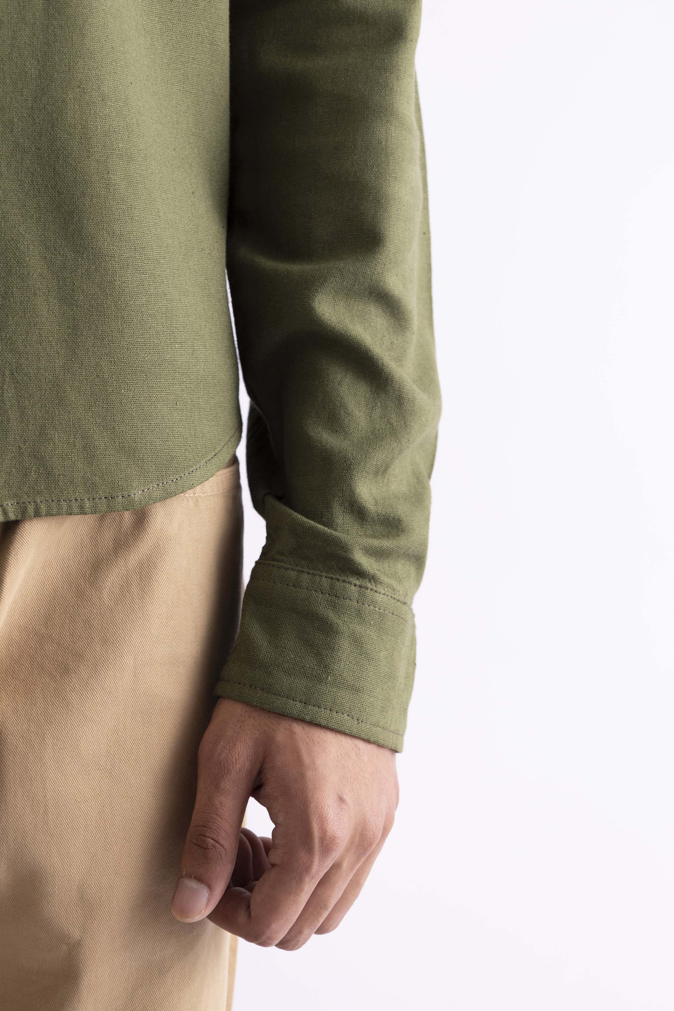 Linen Button-Up Shirt With Pocket