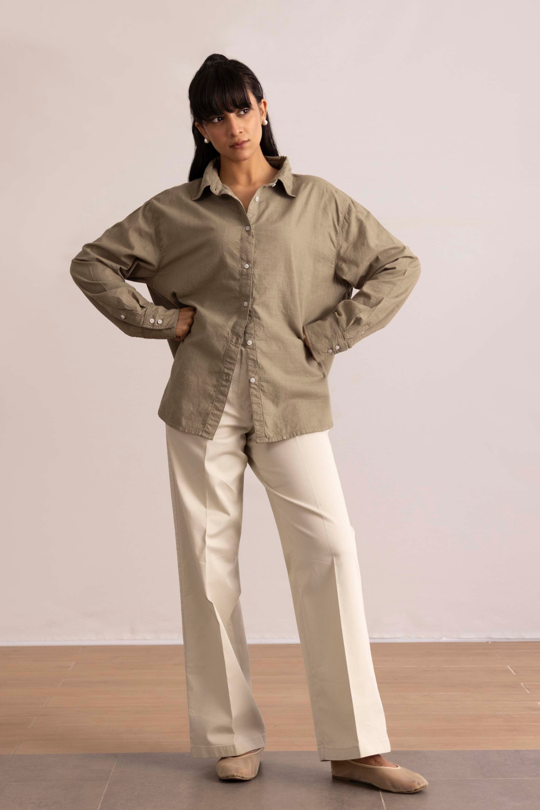 Oversized Linen Button Up Shirt