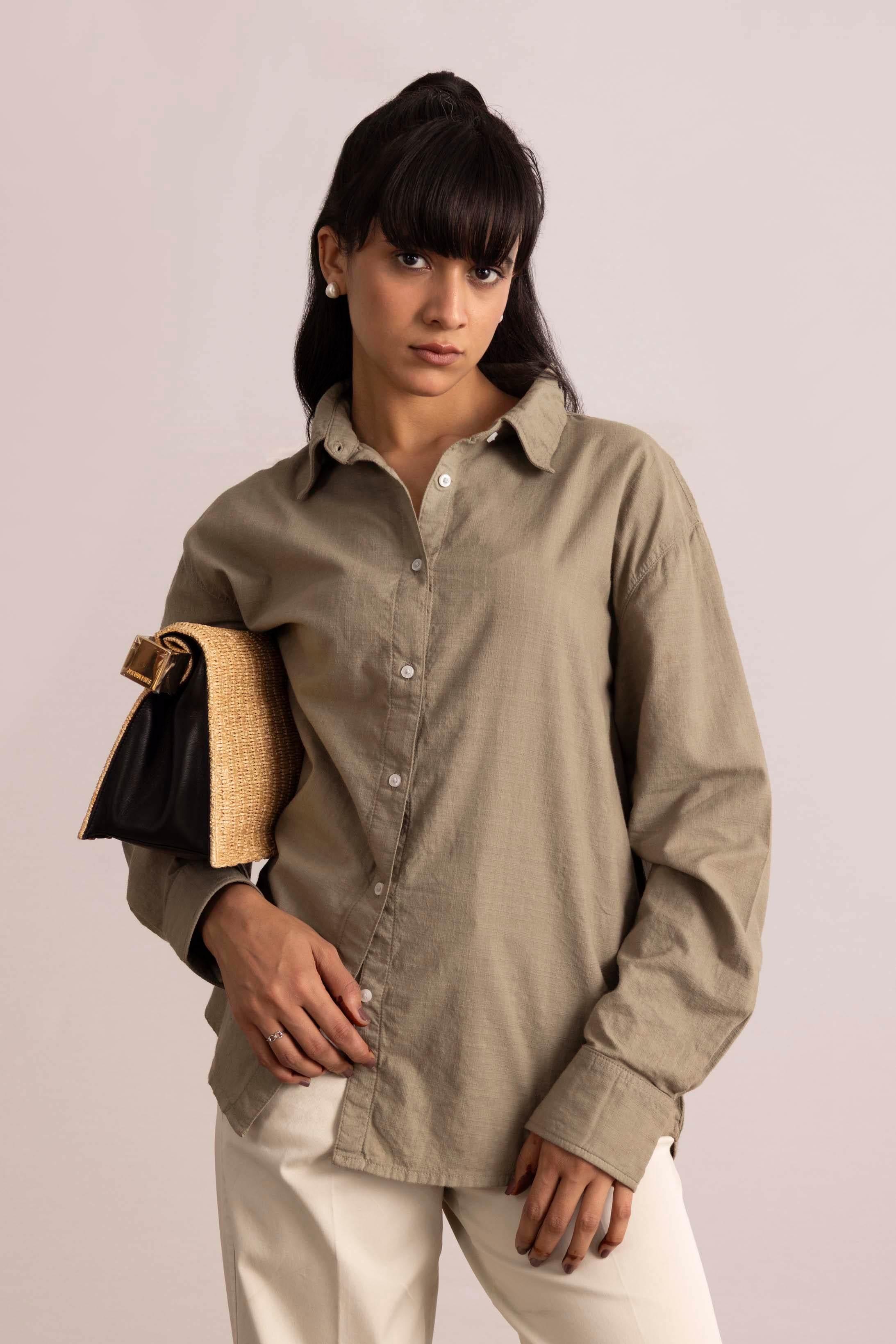 Oversized Linen Button Up Shirt
