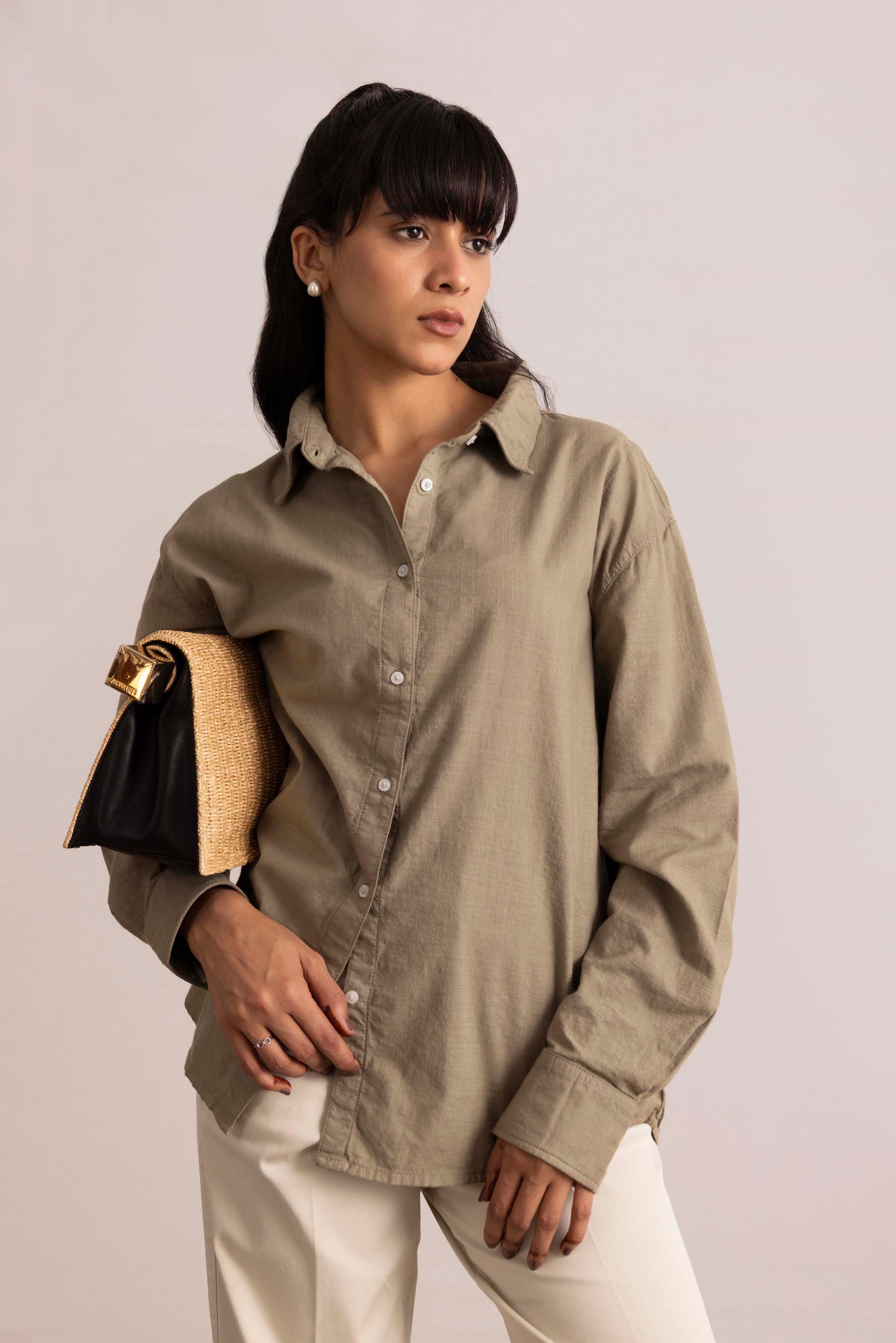 Oversized Linen Button Up Shirt