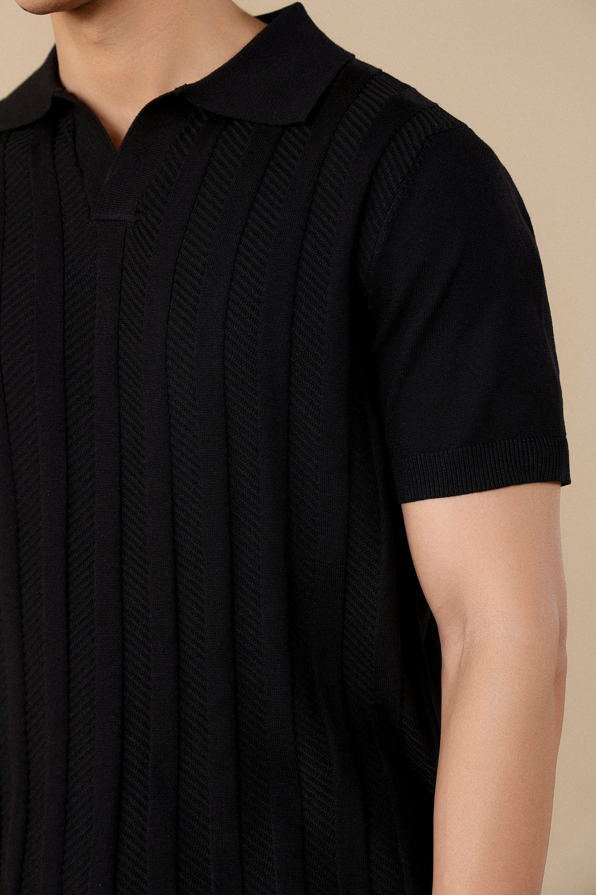 Texture Knit Polo Shirt