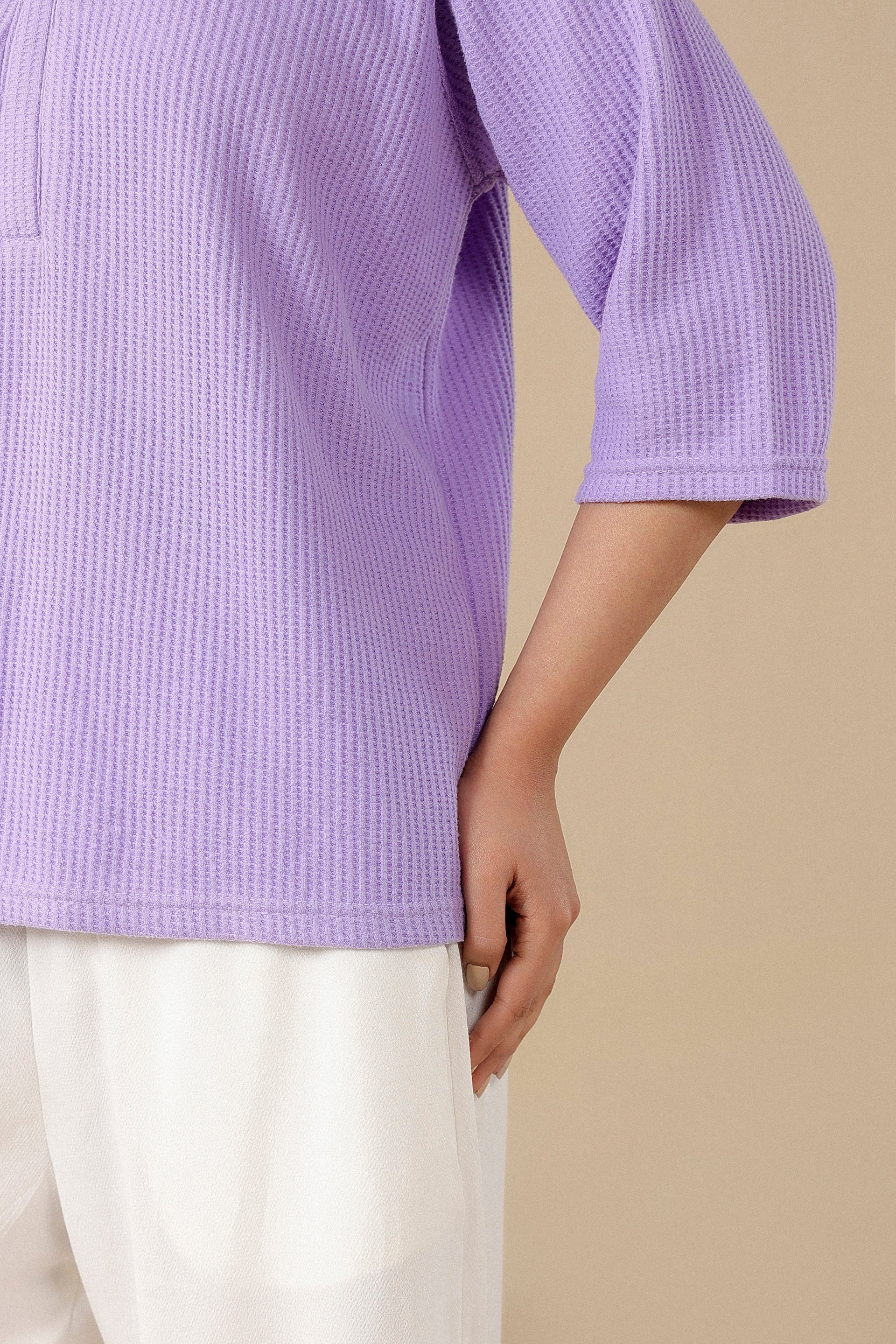 Texture Knit Polo Shirt