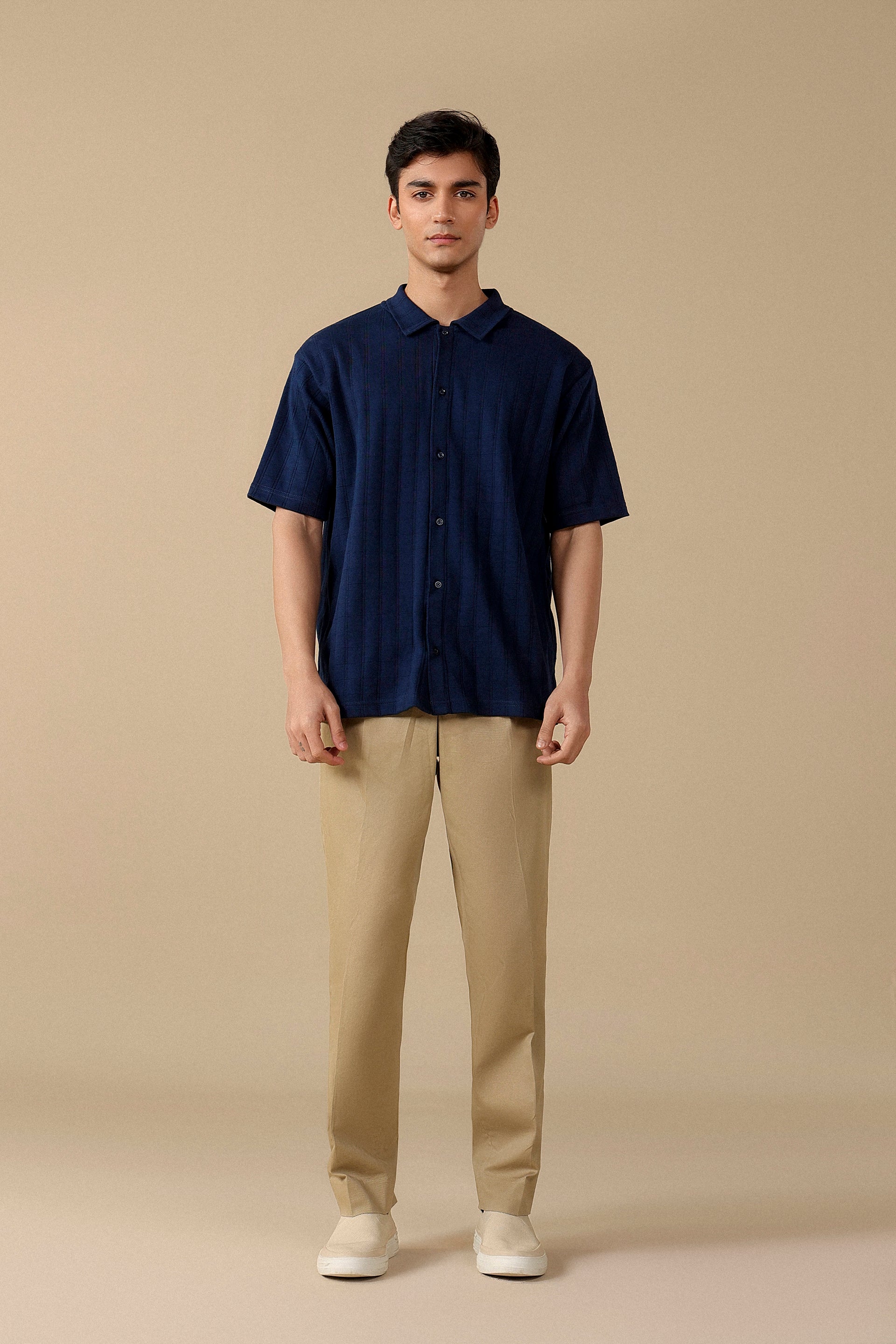 Button-Down Knit Polo Shirt