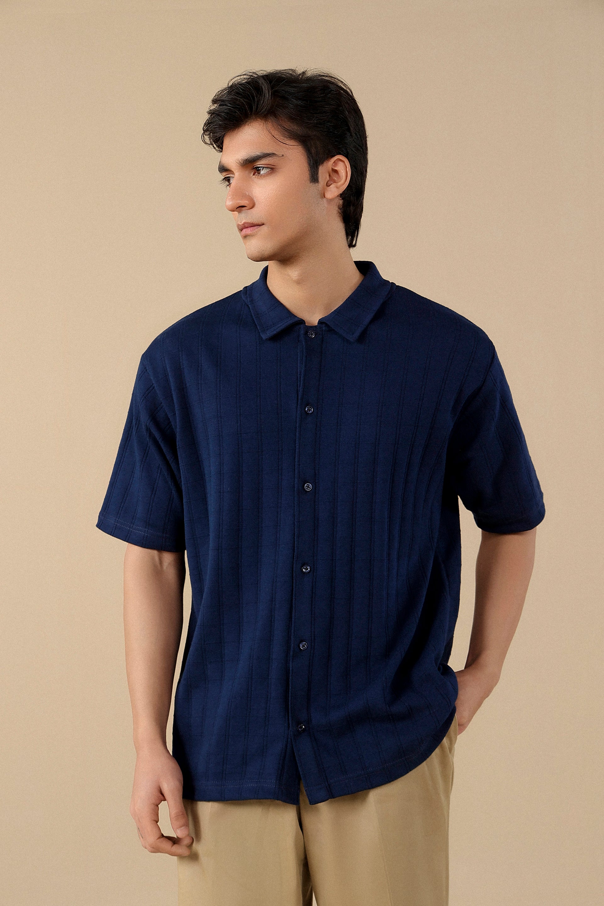 Button-Down Knit Polo Shirt