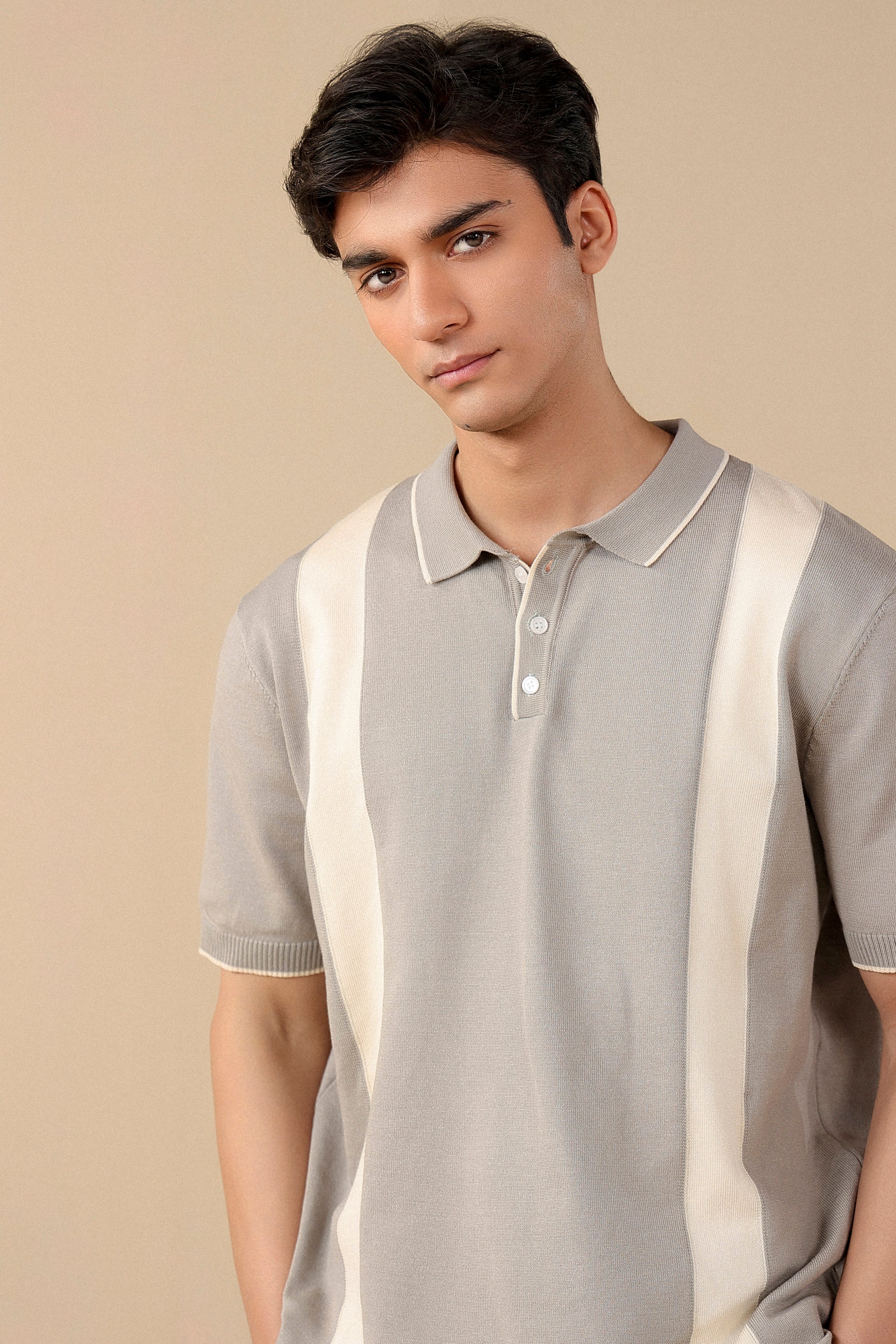 Contrast Stripe Polo Shirt