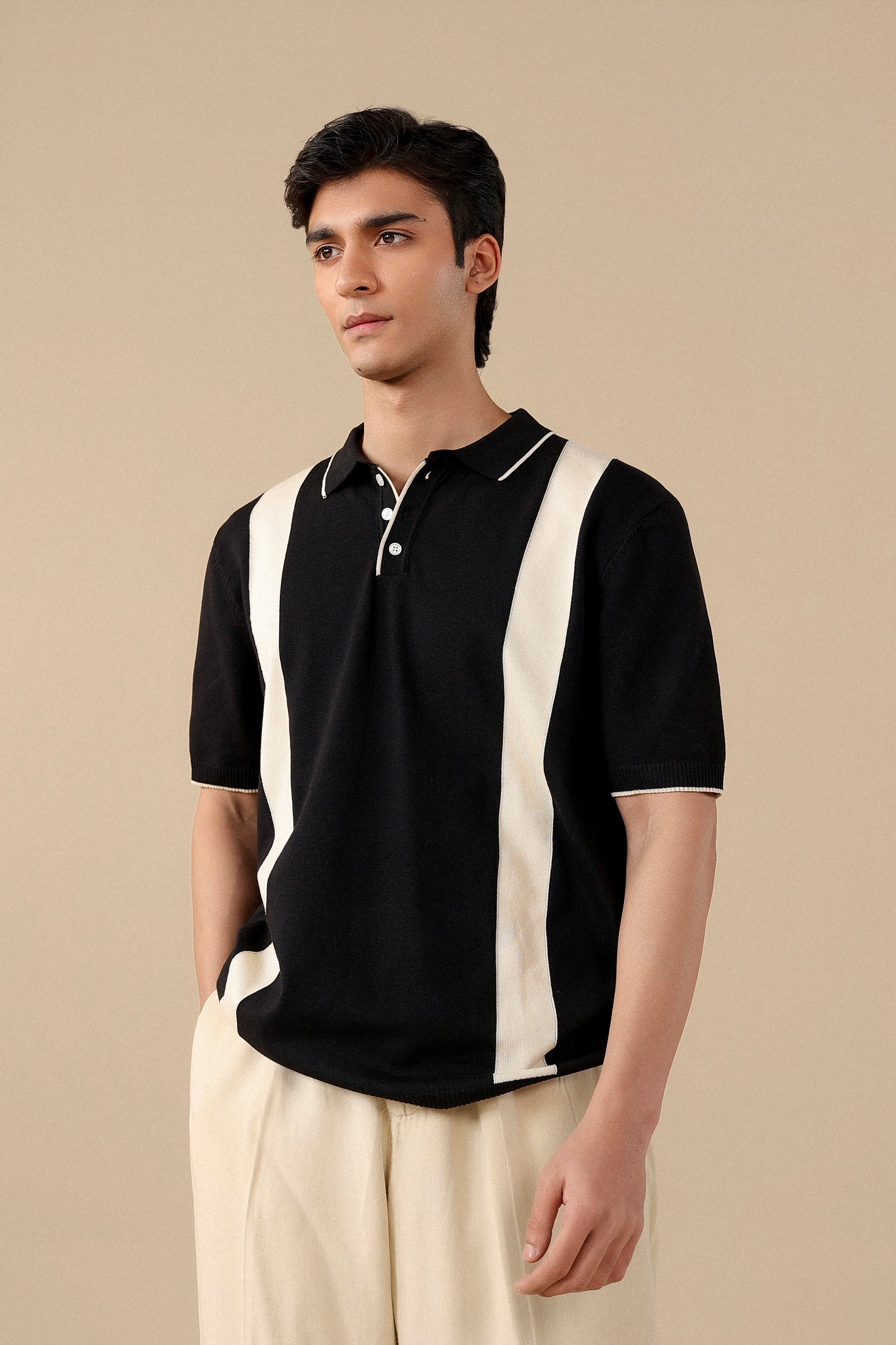 Contrast Stripe Polo Shirt